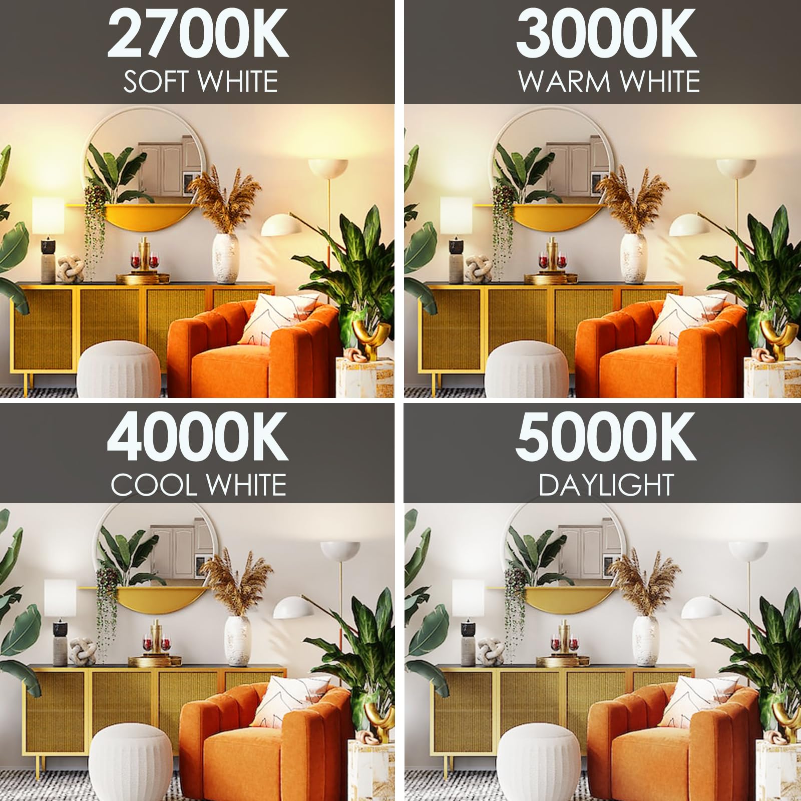 E ENERGETIC LIGHTING A19 LED Light Bulbs 60W Equivalent 4000K Cool White 8W-9W 760LM-800LM 8-Pack E26 Base