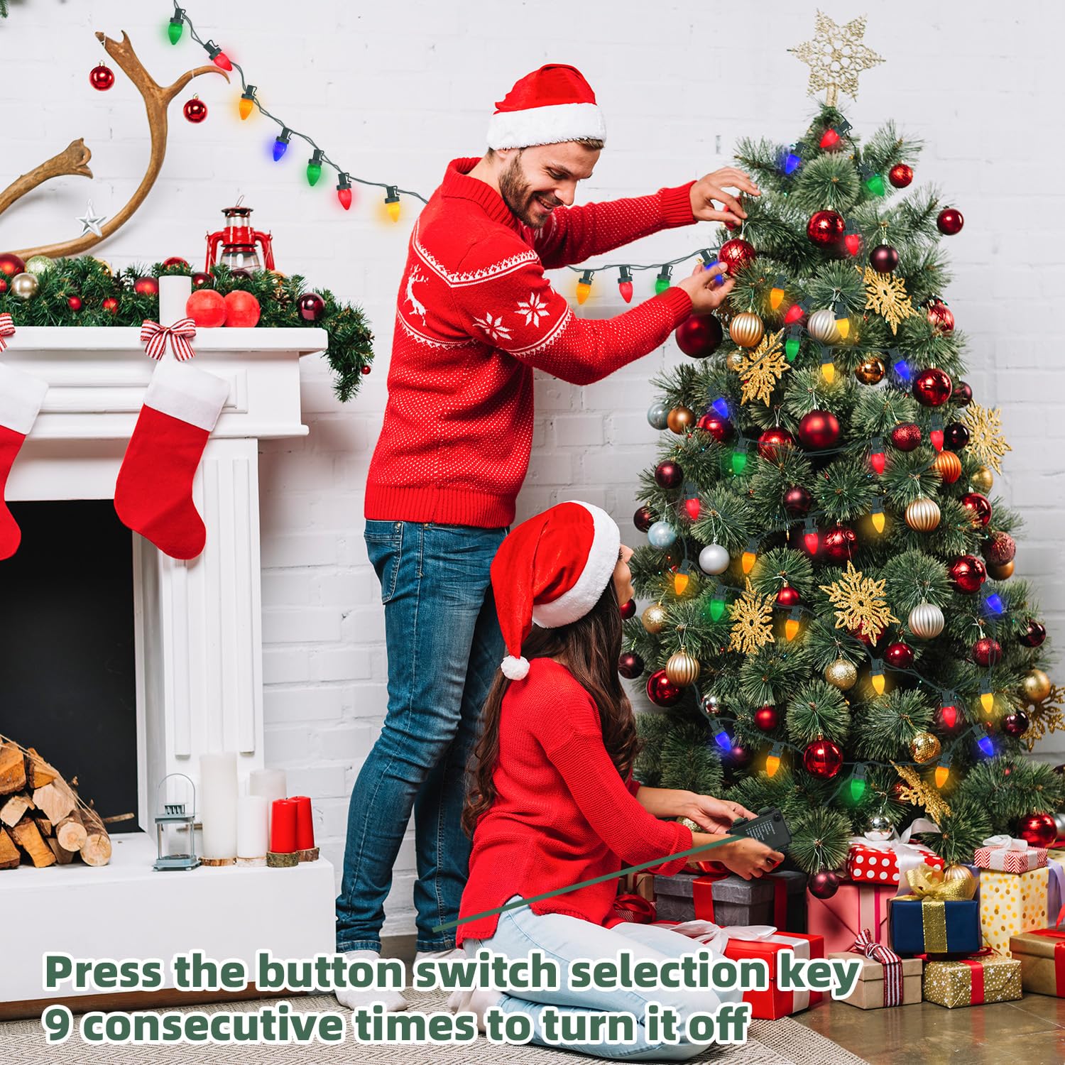 Pasuto C7 Christmas Replacement Bulbs, 25 Pack Multicolor Ceramic Light Bulbs For Christmas Outdoor Indoor String Lights, E12/C7