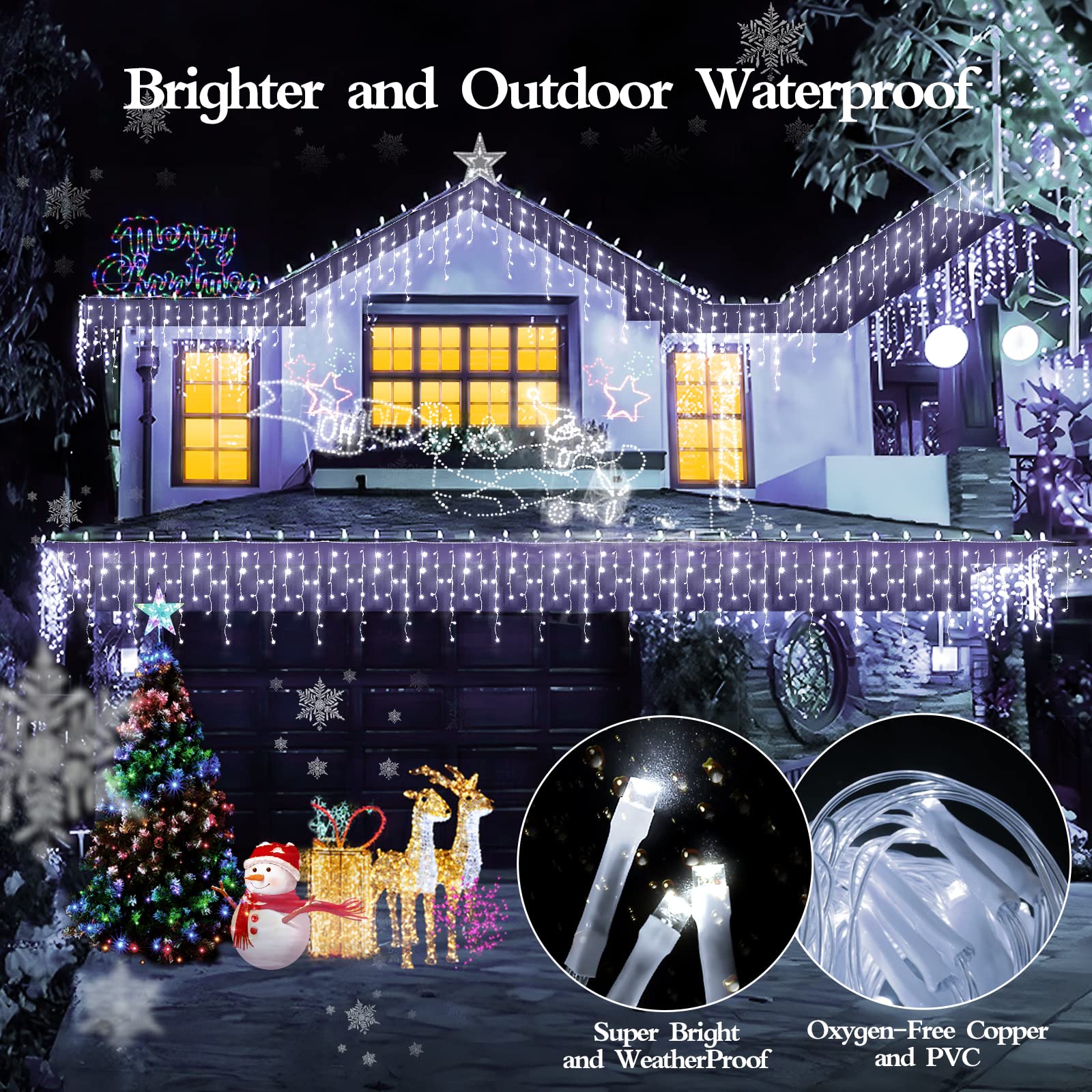 Flvoecn 98Ft 960Led Christmas Lights Waterproof 8 Modes Christmas Lights Outdoor Decoration With Memory And Timer Hanging Fairy