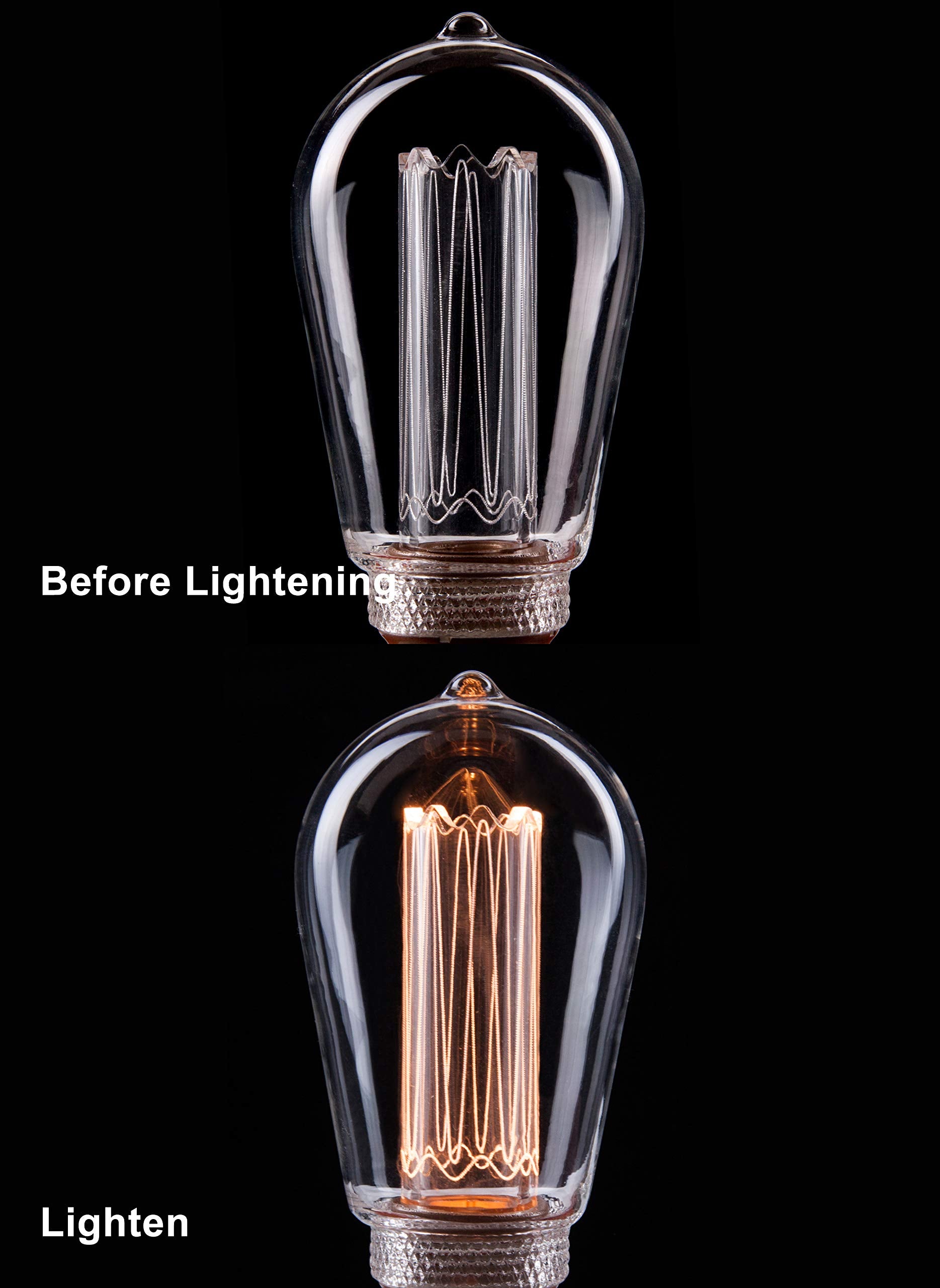 Harwez Vintage Edison LED Light Bulb, Dimmable ST64, 3.5W 2200K, Clear Glass, Medium E26 Base