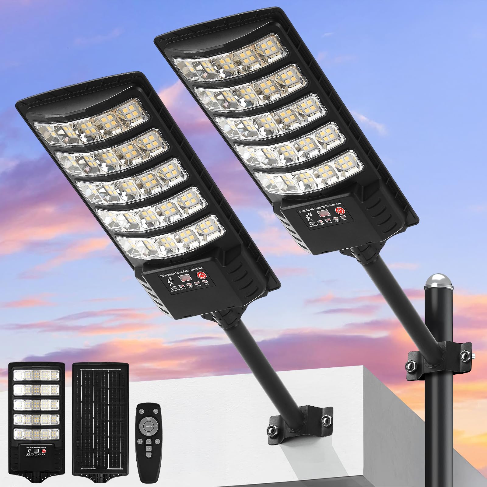 JOISTOON Solar Motion Lights Outdoor, Super Bright IP67 Waterproof Security Light, 3 Modes Flood Light for Garden, Yard, Pathway