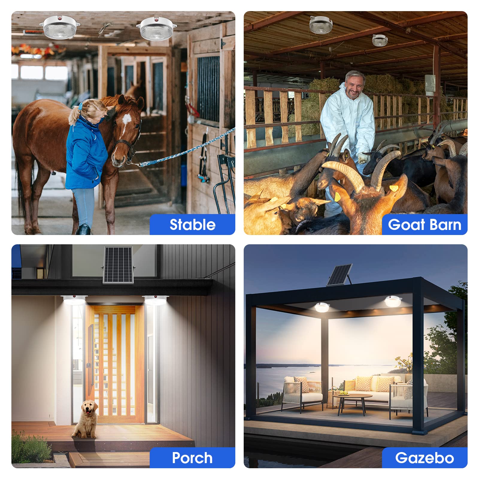 Sunbonar Solar Ceiling Light Motion Sensor 2 Pack, 5 Modes 3200K/4000K/6000K Dimmable Daytime Available Solar Shed Lights With O