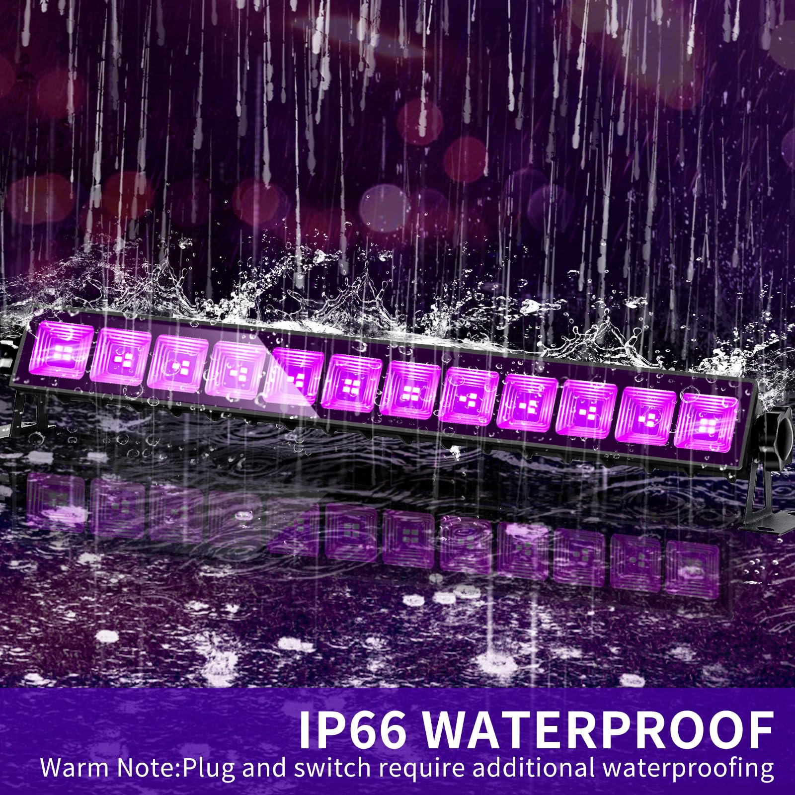 6 Pack 120W Led Black Lights, Blacklight Bar Light Up To 5000Ft² Area With Switch+Plug+6Ft Cable, Glow Party Light Supply For Halloween, Fluorescent Poster, Body Paint, Birthday, Bedroom, Classroom