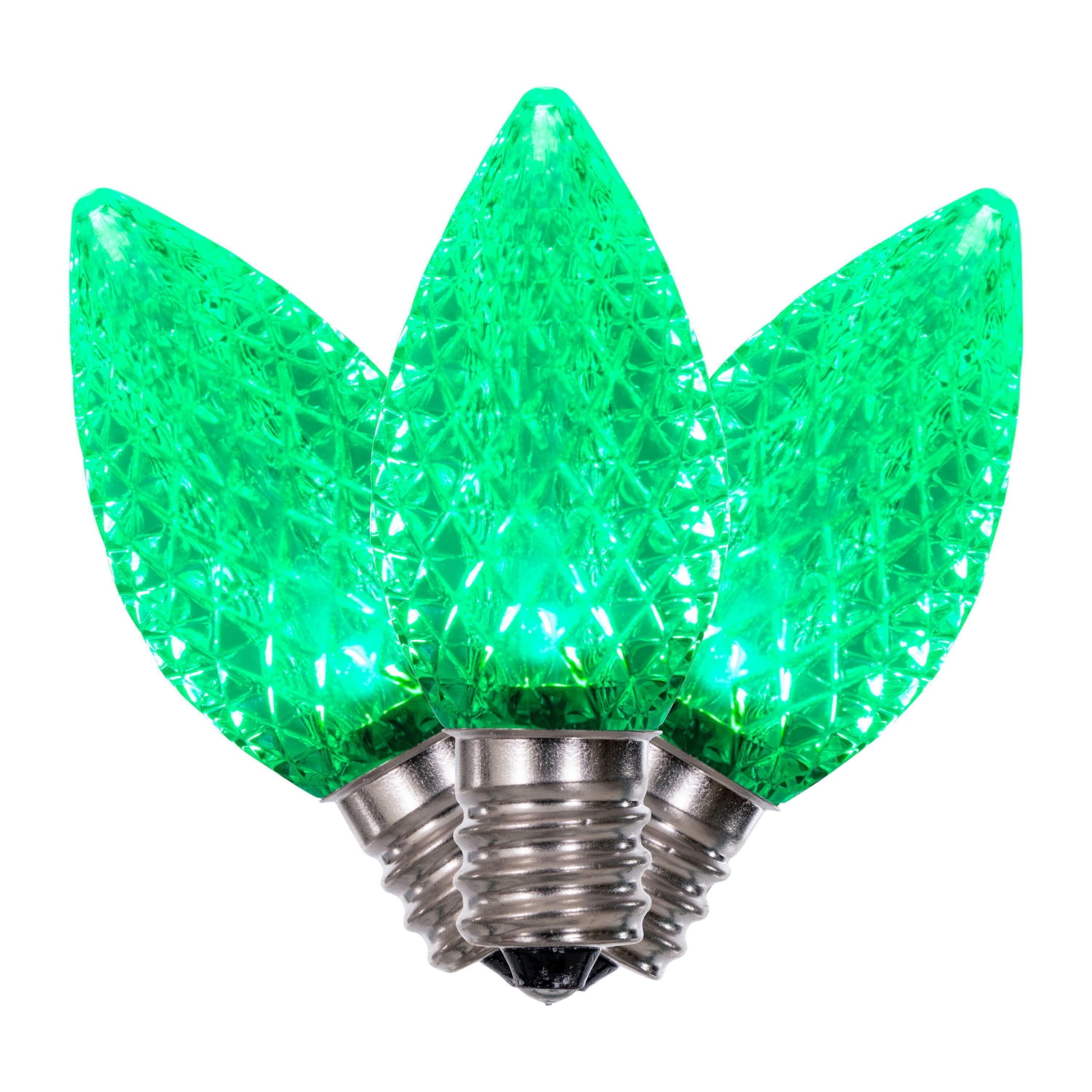 Vickerman C7 LED Green Faceted Replacement Bulb, Package of 25