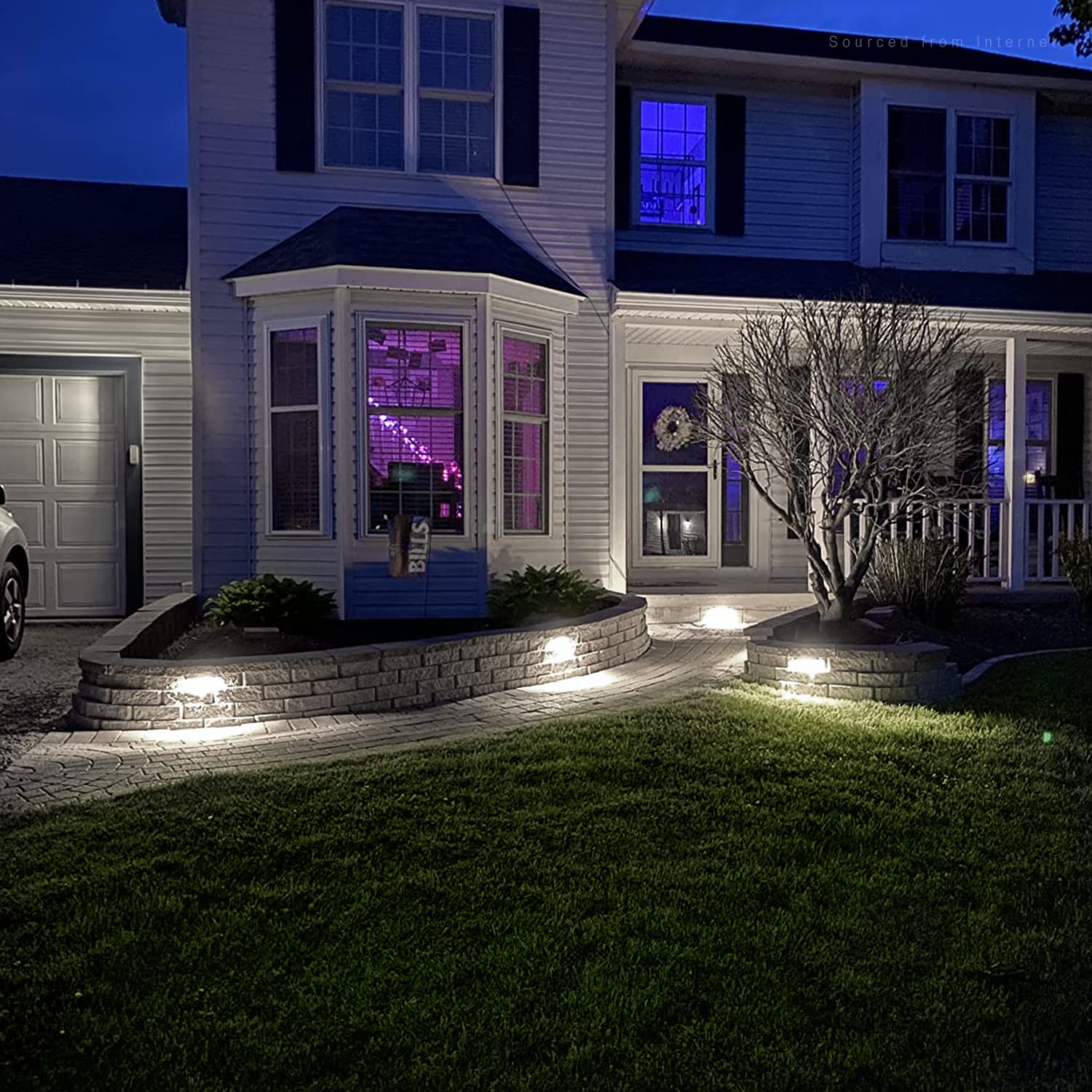 LEONLITE 4 Inch 2W LED Retaining Wall Lights, Daylight, Die-casted Aluminum, Model 90678, Low Voltage Hardscape Lighting