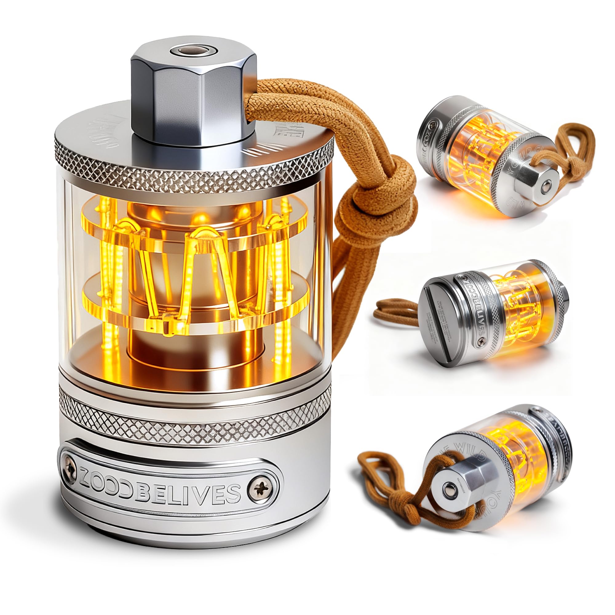 ZOOOBELIVES Vintage Aluminum Camping Lantern Light - Dimmable Warm Glow Lamp  Handcrafted Alloy  USB-C 72H Runtime  IPX4 Waterproof for Hiking  Backpacking & Glamping | LumiSummit