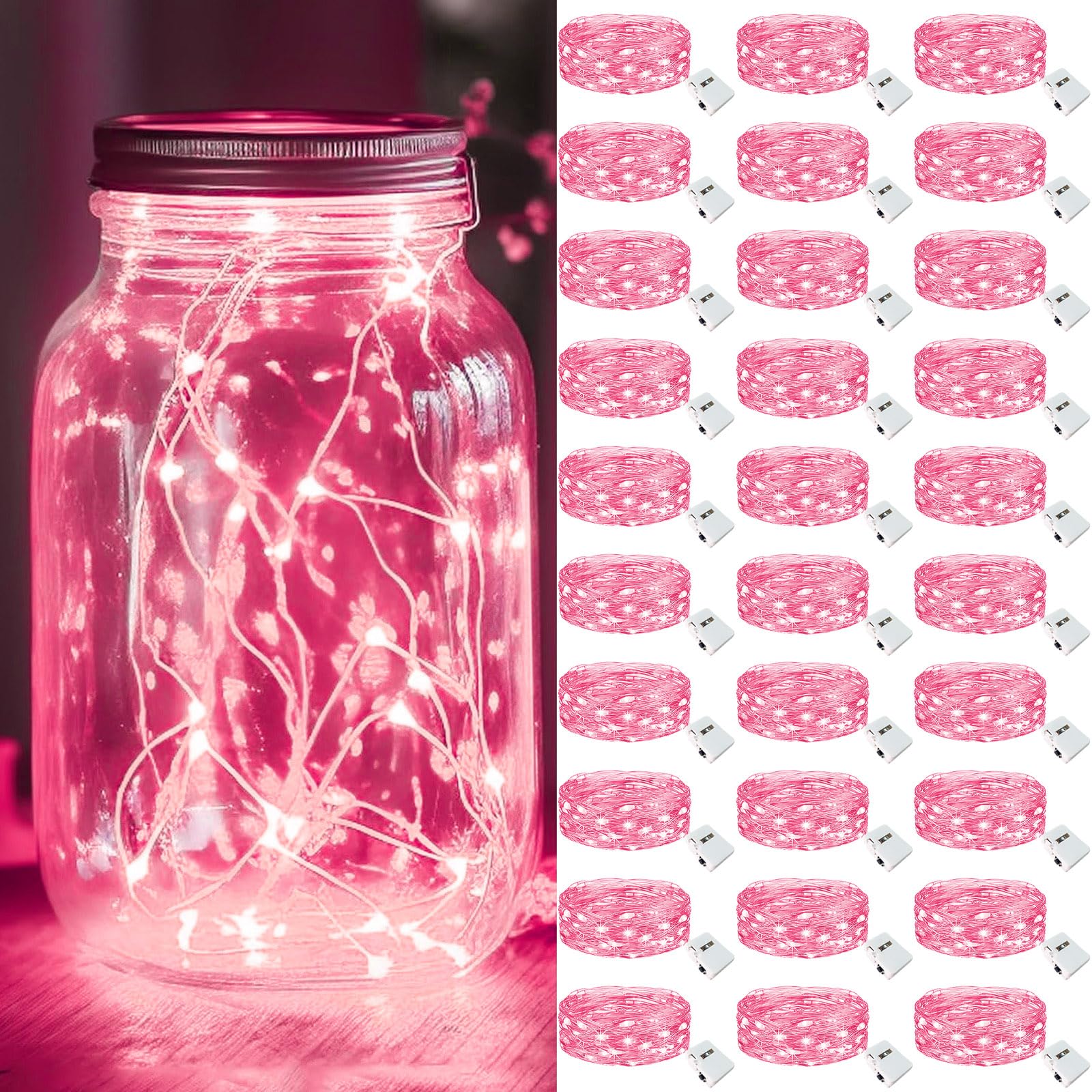 kolpop 30 Pack LED Fairy Lights Battery Operated, Mini Twinkle String Lights Battery Powered Waterproof for Christmas Mason Jars