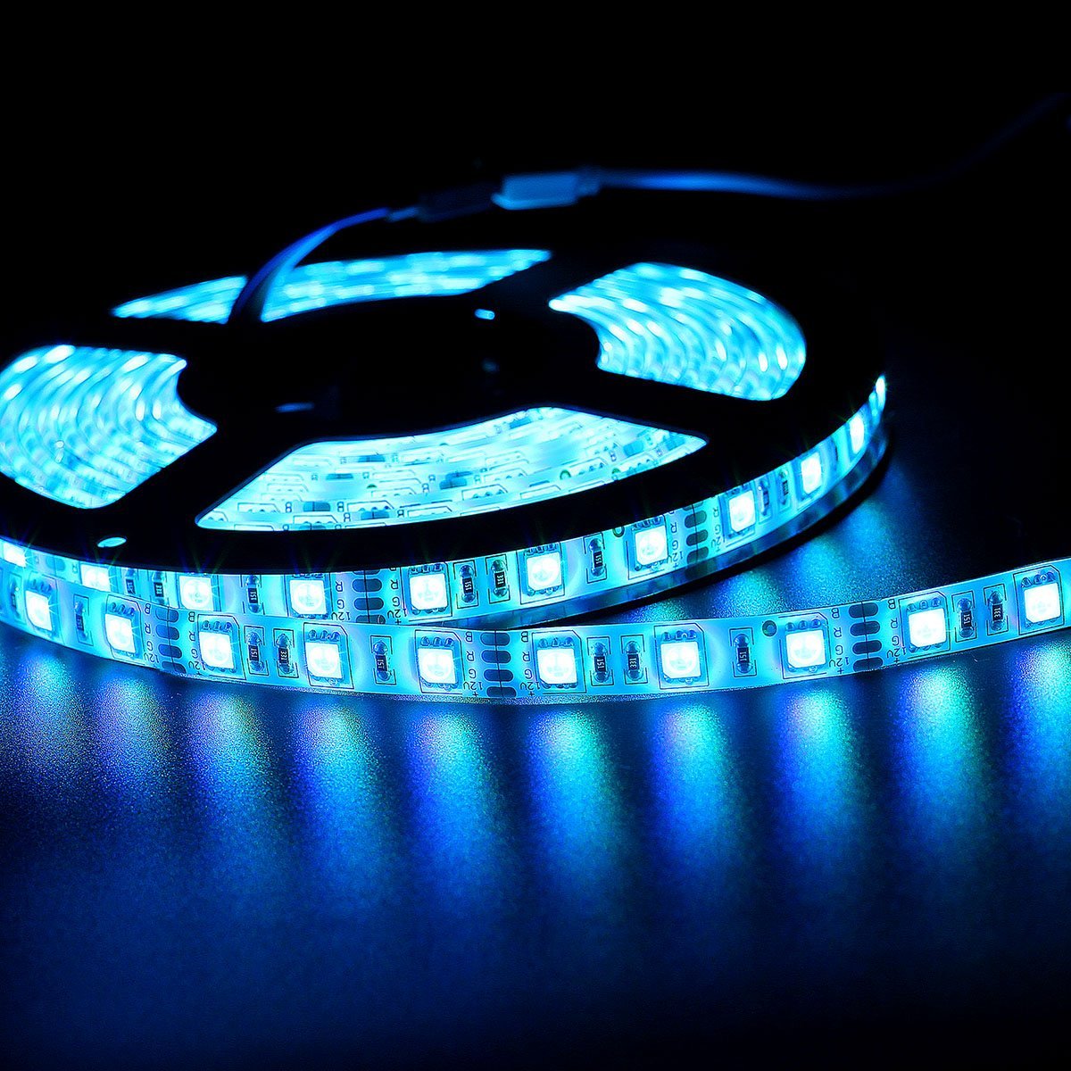SUPERNIGHT RGB Waterproof 5050 SMD Flexible Strip Light, 16.4ft (5M), Model LC-128-B, Vinyl Material, Multi-Color Lighting