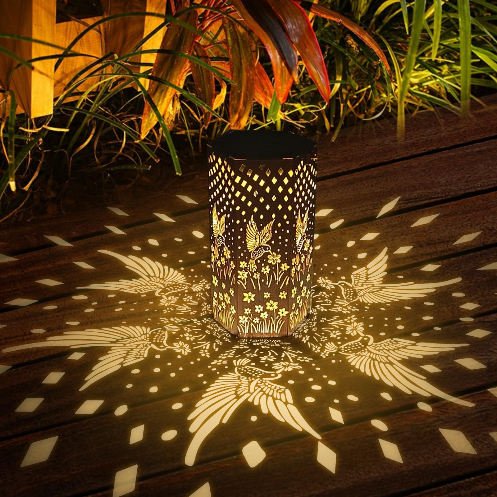 4 Pack Hummingbird Solar Lanterns Outdoor Waterproof - Birthday Gifts For Women, Men, Mom, Solar Lights Outdoor Hanging Garden D