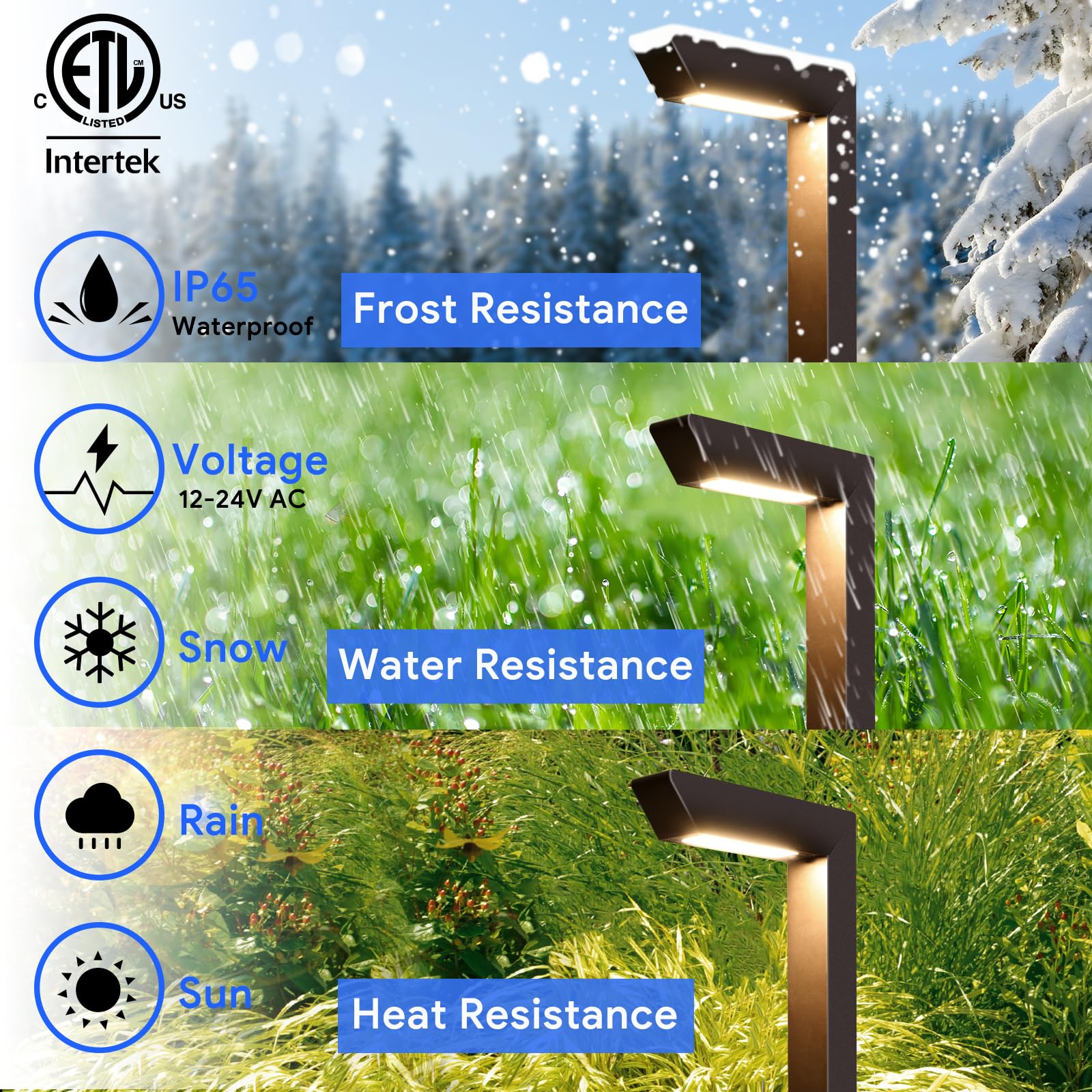 Energetic Low Voltage Led Landscape Light  Brown Aluminum Pathway Lighting  4Pcs