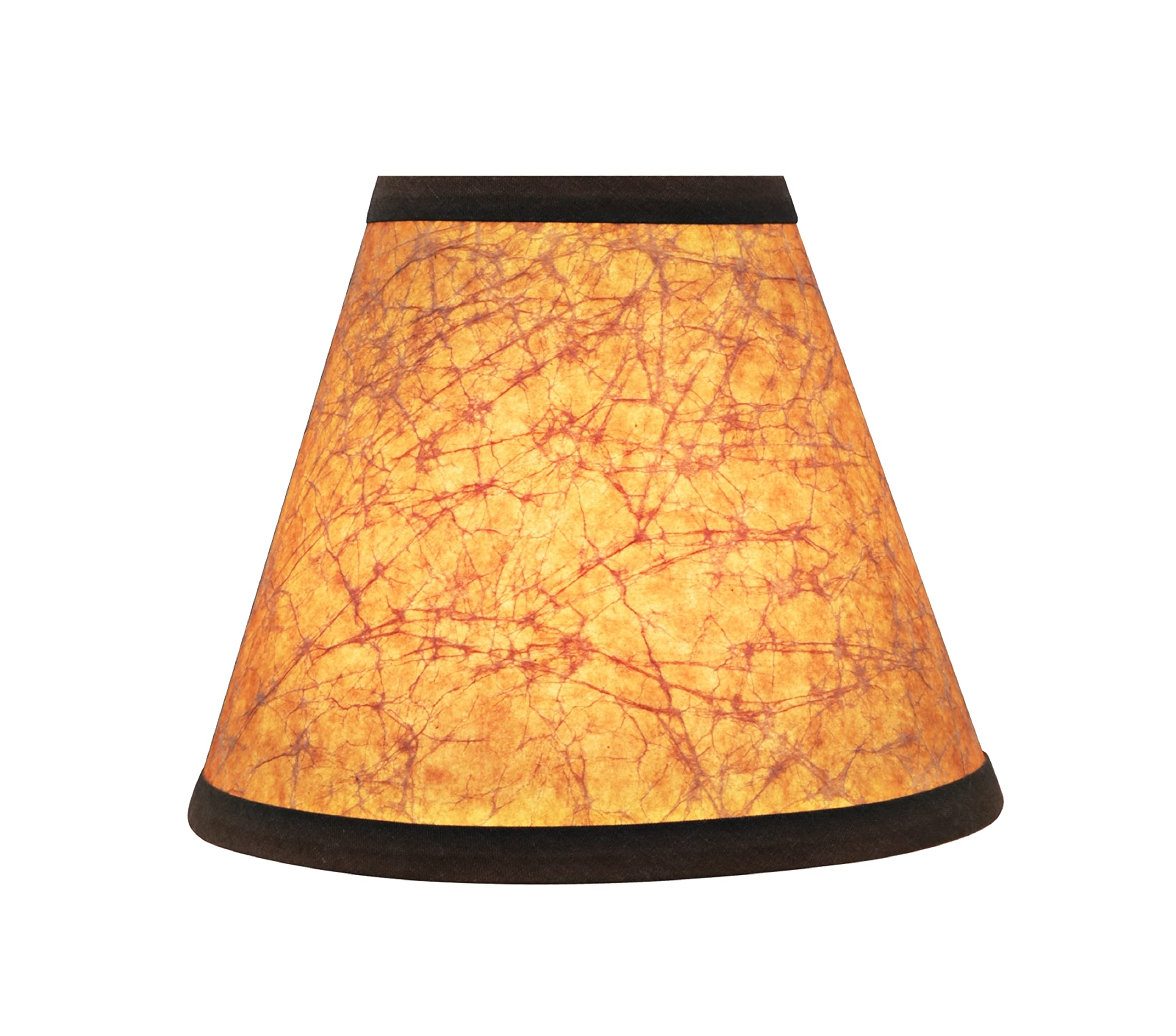 Aspen Creative 32117-2A Small Hardback Empire Shape Chandelier Clip-On Lamp Shade Set (2 Pack), Transitional Design In Dark Brown, 6&quot; Bottom Width (3&quot; X 6&quot; X 5&quot;)