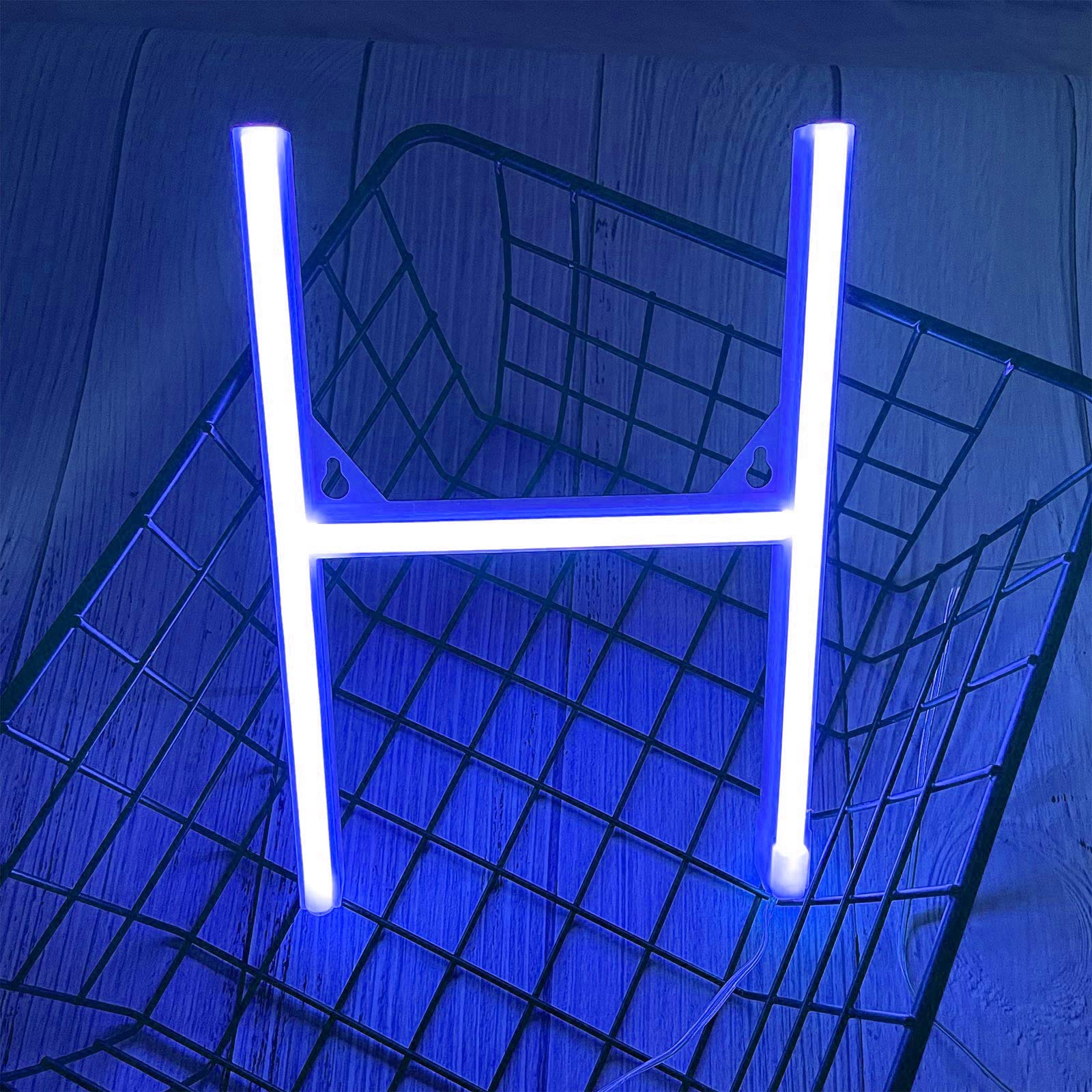 ENUOLI LED Neon Letter Sign - Blue H, Battery/USB Operated, Decorative Lights for Baby Room, Christmas, Wedding Party, Model nNH.H-B