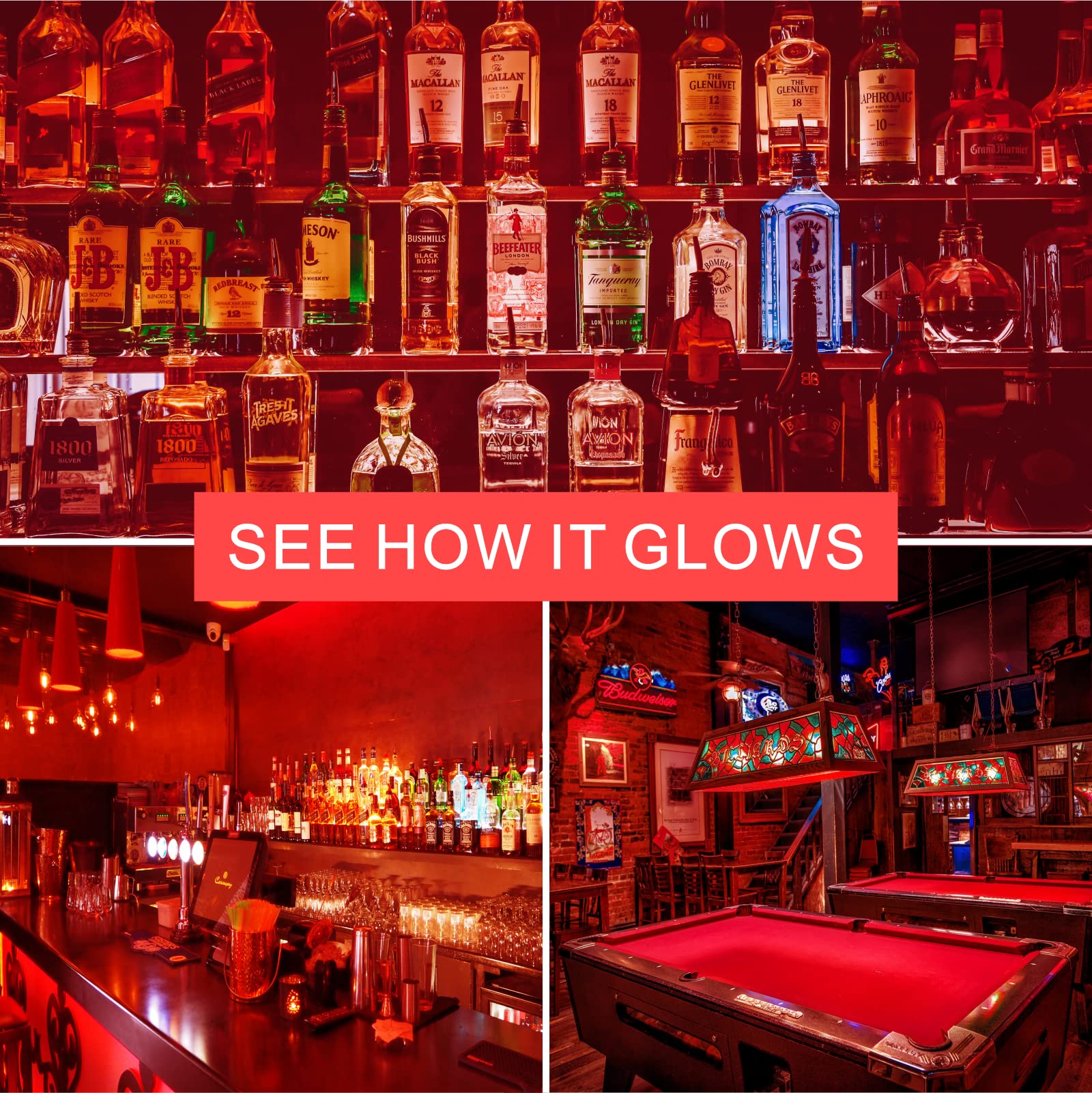 Gonhom 2 Pack Red Led A19 Light Bulbs, 9W Equivalent For Holiday & Decorative Lighting