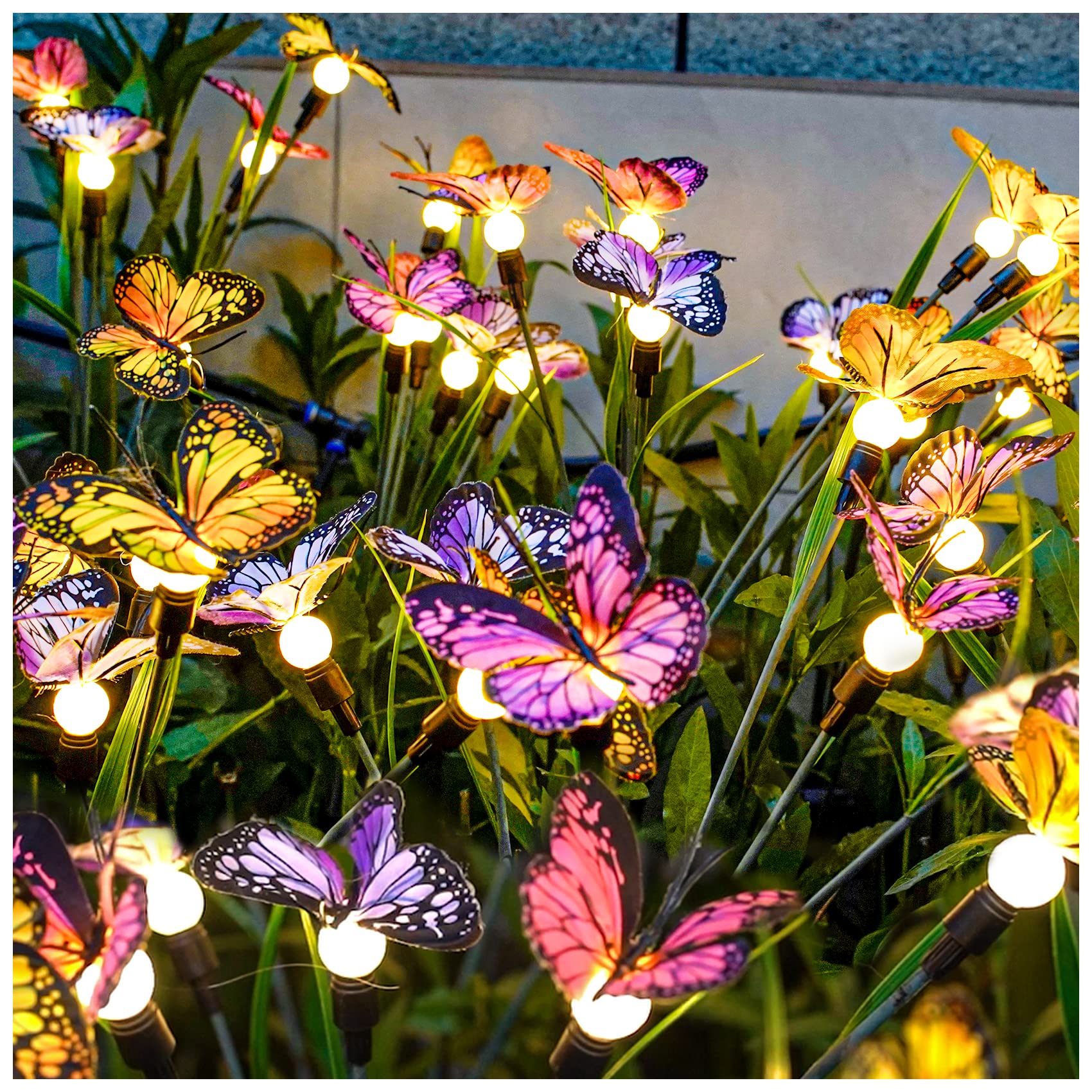 DooYard Solar Garden Lights, Solar Swaying Butterfly Lights,Solar Outdoor Lights, Solar Garden Decorative Lights Yard Patio Path