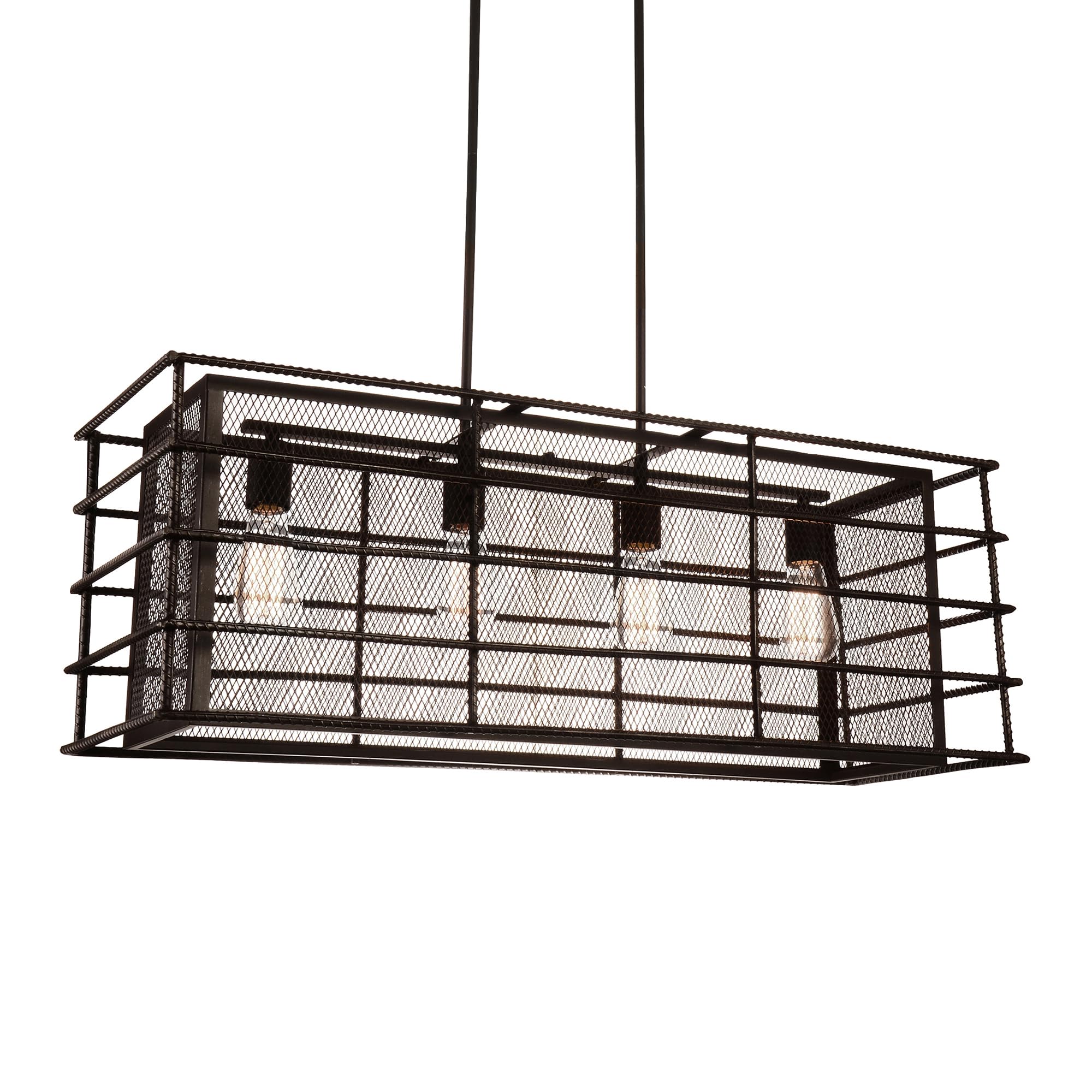CWI Lighting Darya 4 Light Down Contemporary Metal Chandelier in Brown