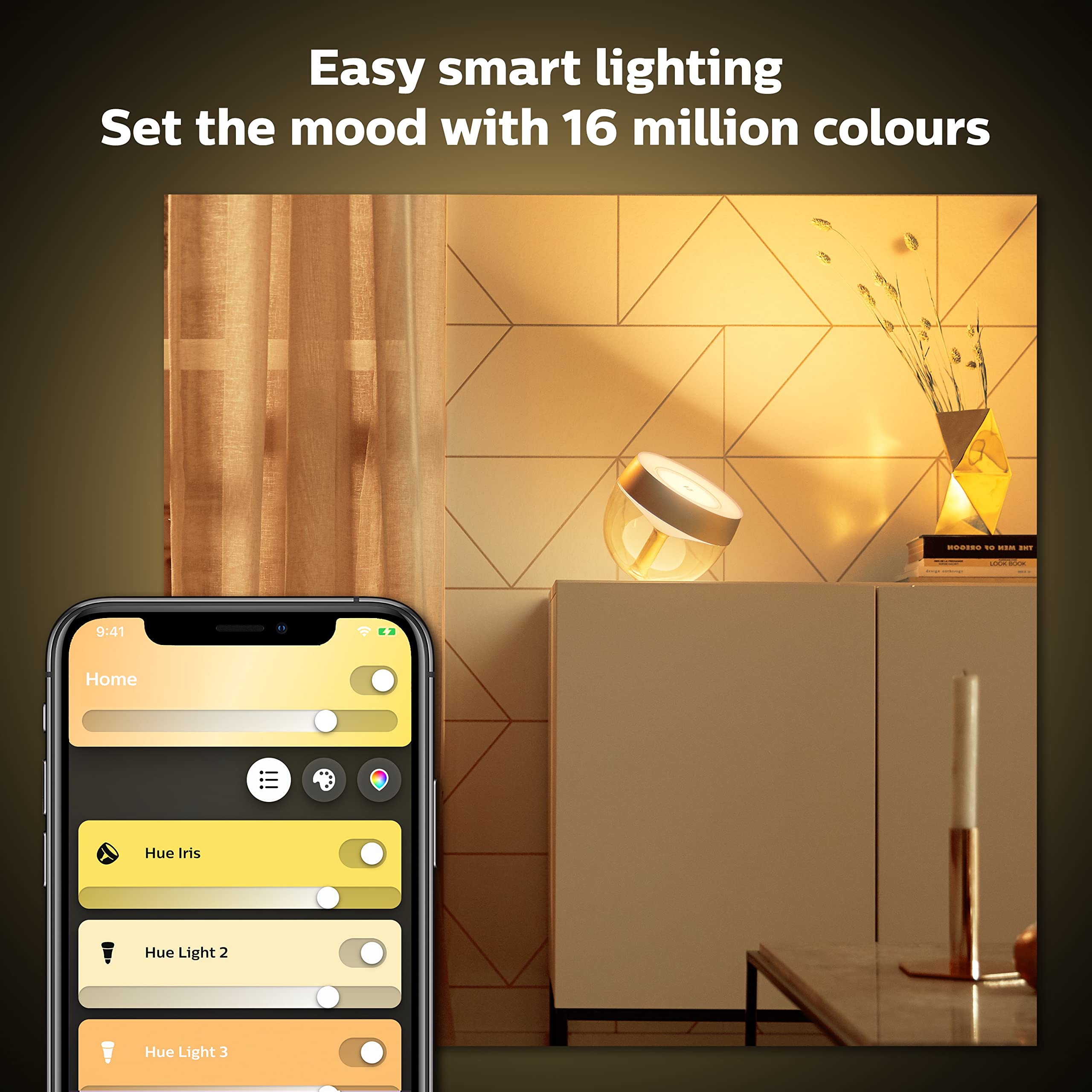Philips Hue White and Color Iris Smart Lamp, Dimmable, Bluetooth, Gold, 1 Count, Model 577114
