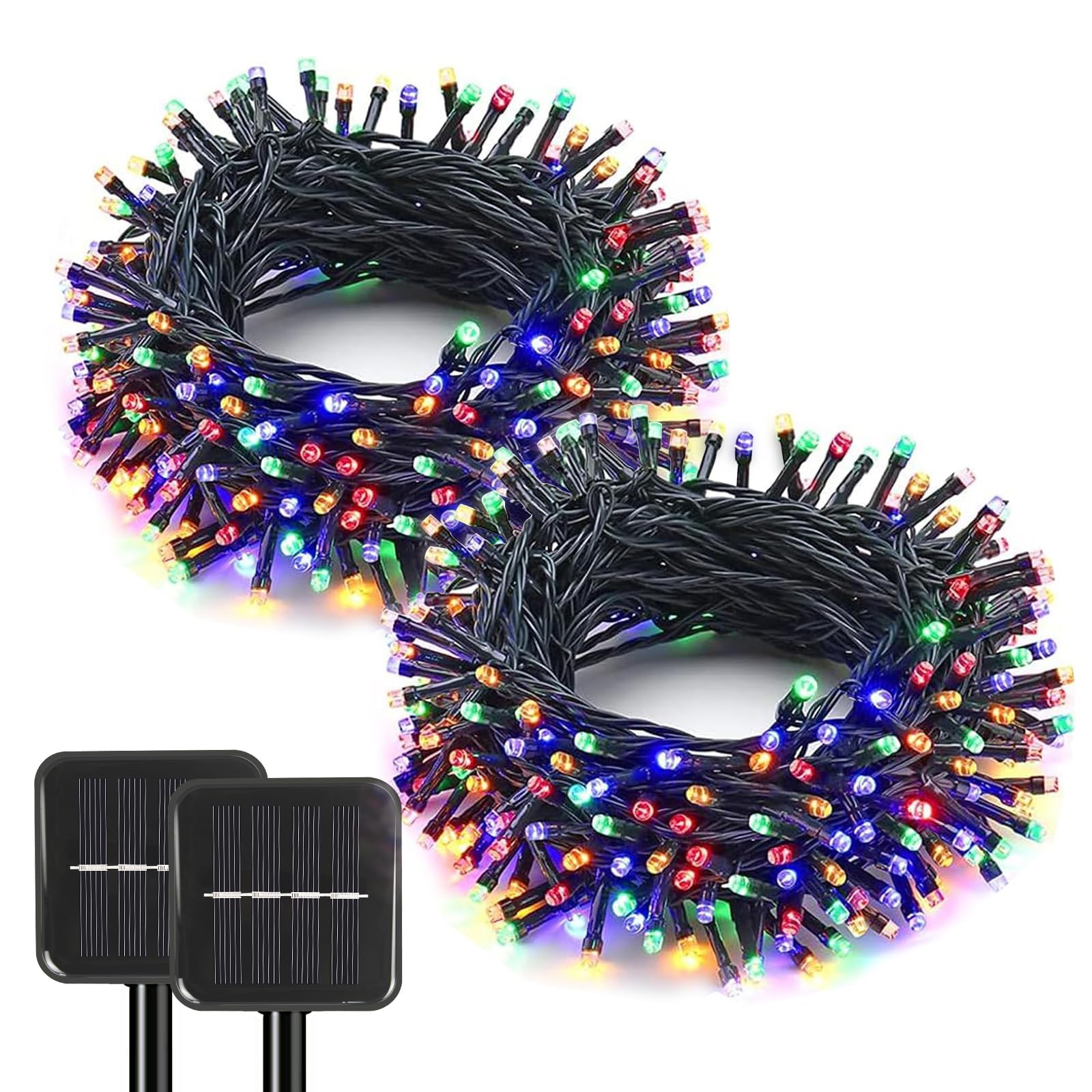SyouHome 2 Pack Solar String Lights Outdoor, 200 LED Extra-Long 78 FT Solar Christmas Lights Outdoor with 8 Lighting Modes, IP65