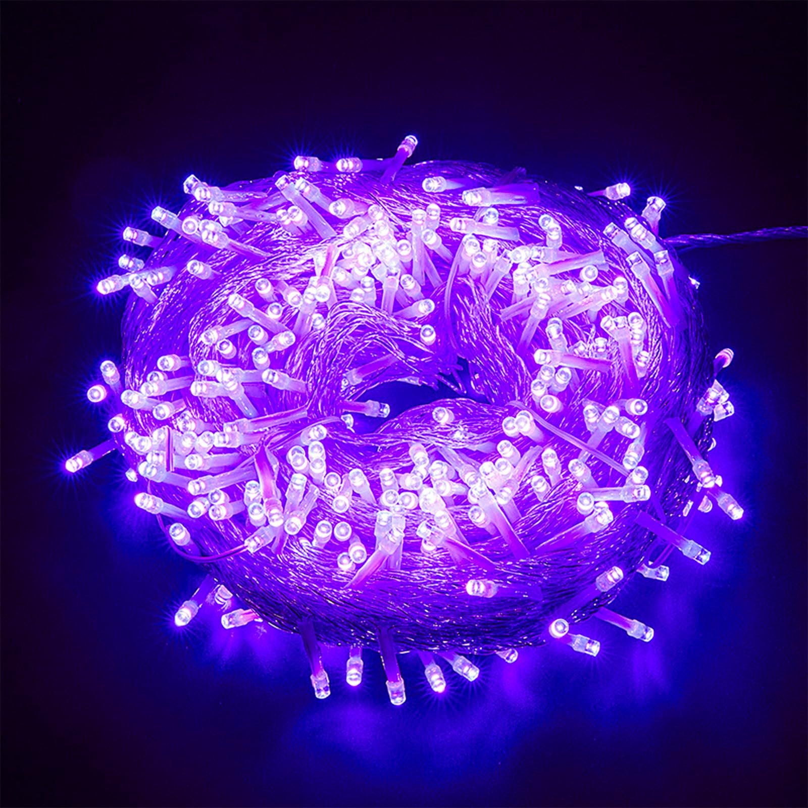 Jacuxlss Purple String Lights  33Ft 100 Led 8 Modes Clear Wire Plug In Christmas Easter Tree Decorative Light For Wedding Birthday Party Window Bedroom Hanging Decorations