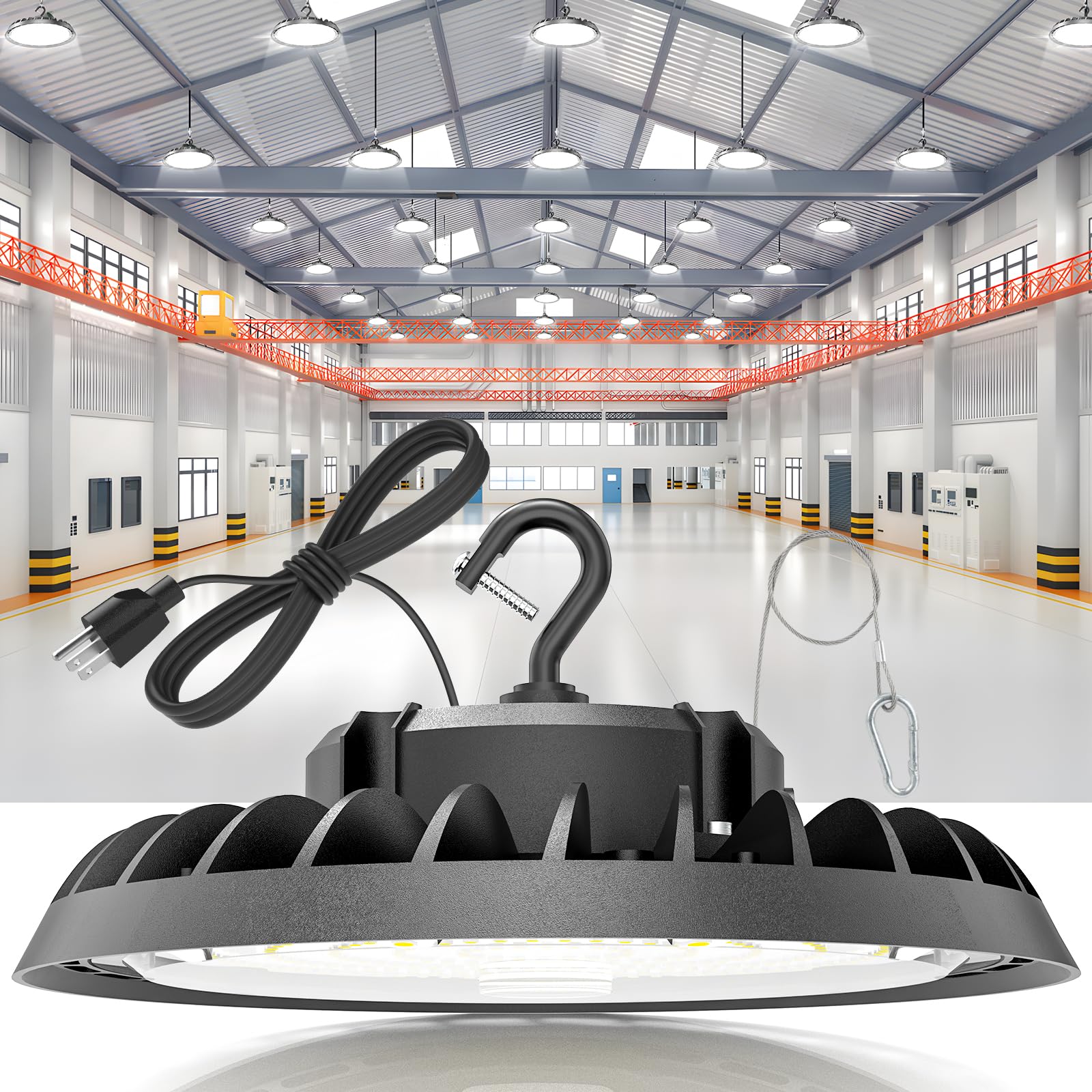 VOLISUN 1 Pack UFO Led High Bay Light 22,500LM, 150W, 5000K Daylight, 100-277V High Bay Led Shop Light, ETL Listed Commercial Ba