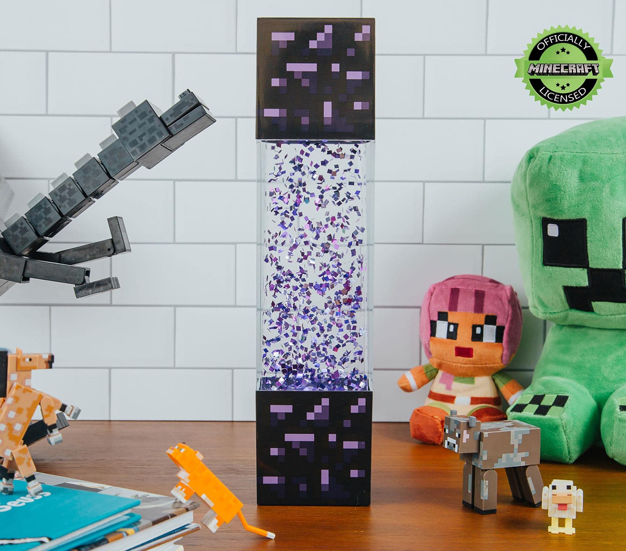 Ukonic Minecraft Multi-Nether Portal Lamp | LED Light | 12 Inches Tall | Multicolor | Model 16112