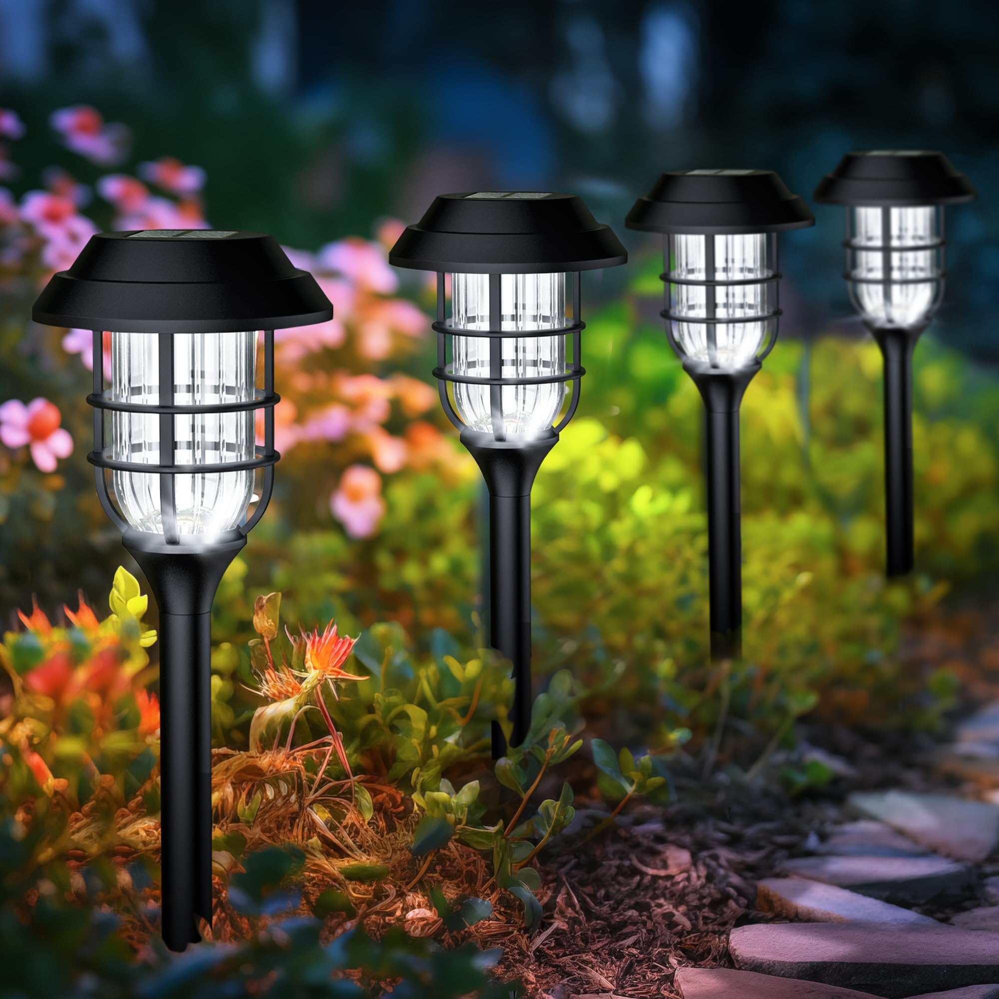 Solpex Solar Lights Outdoor Waterproof, Solar Garden Lights,Pathway Lights Solar Powered,Landscape Lighting,Outdoor Lights For Y