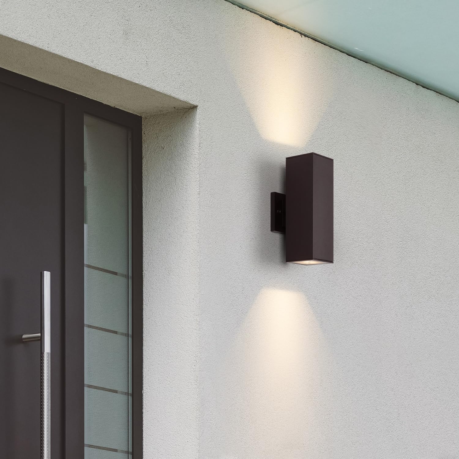 Mirrea 12&quot; Modern Outdoor Porch Light, 2 Pack Oil Rubbed Bronze Waterproof Wall Sconce