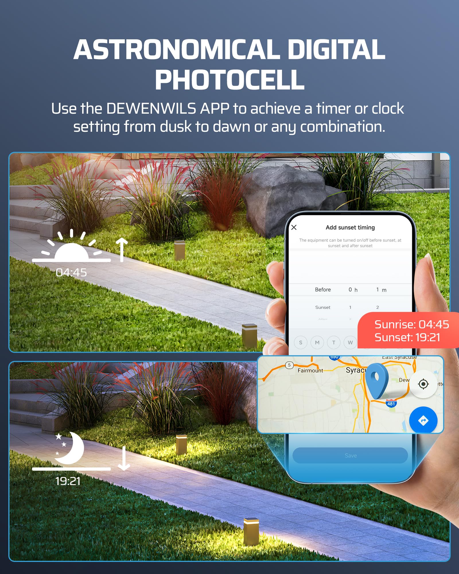 Dewenwils Smart Low Voltage Landscape Transformer 200W, 3 Independent Outputs, 120V Ac To 12V/14V Ac, Landscape Lighting Transfo