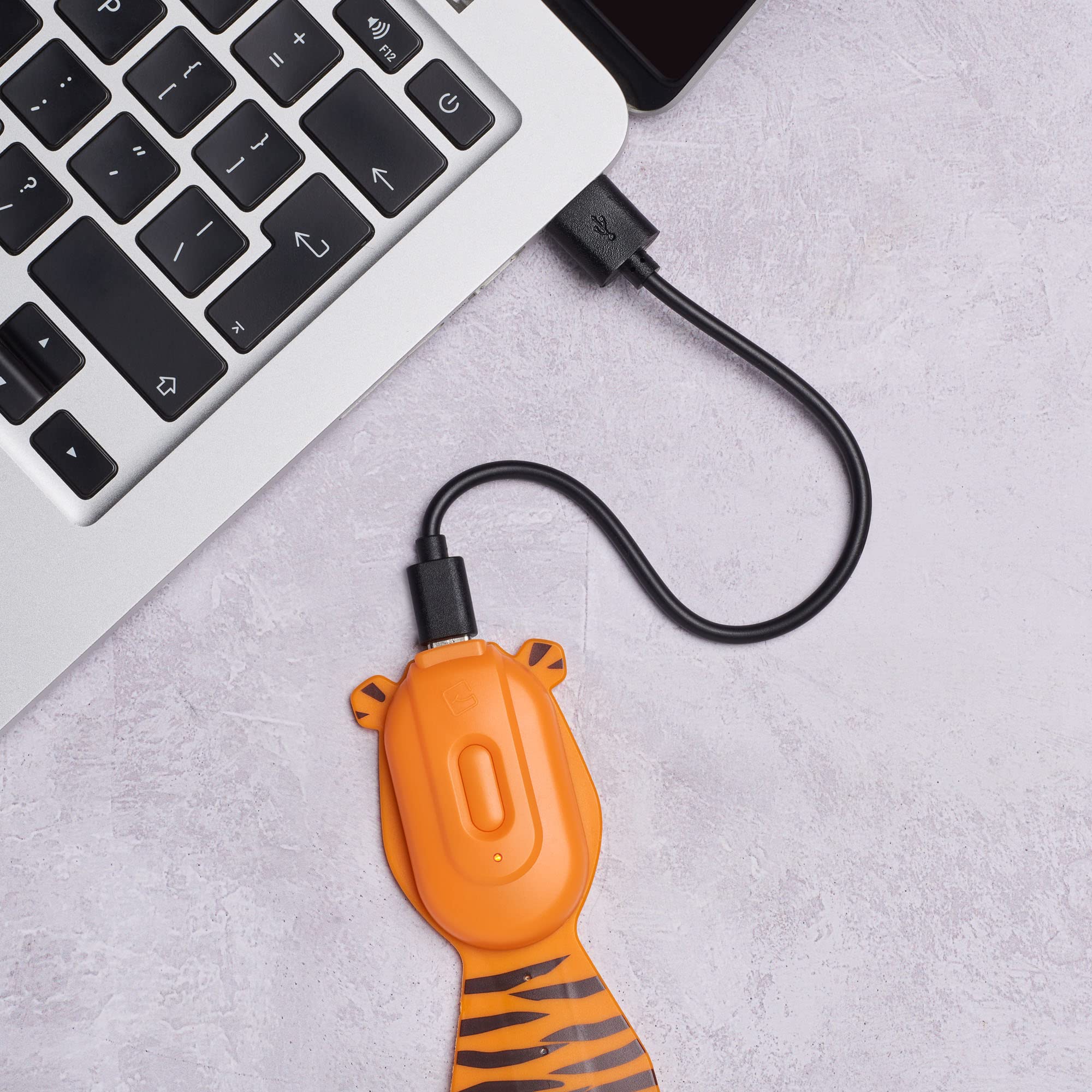 Gifts for Readers & Writers Flexilight Pal Bookmark Light | Rechargeable LED Clip-On | Tiger Color, Model FLP