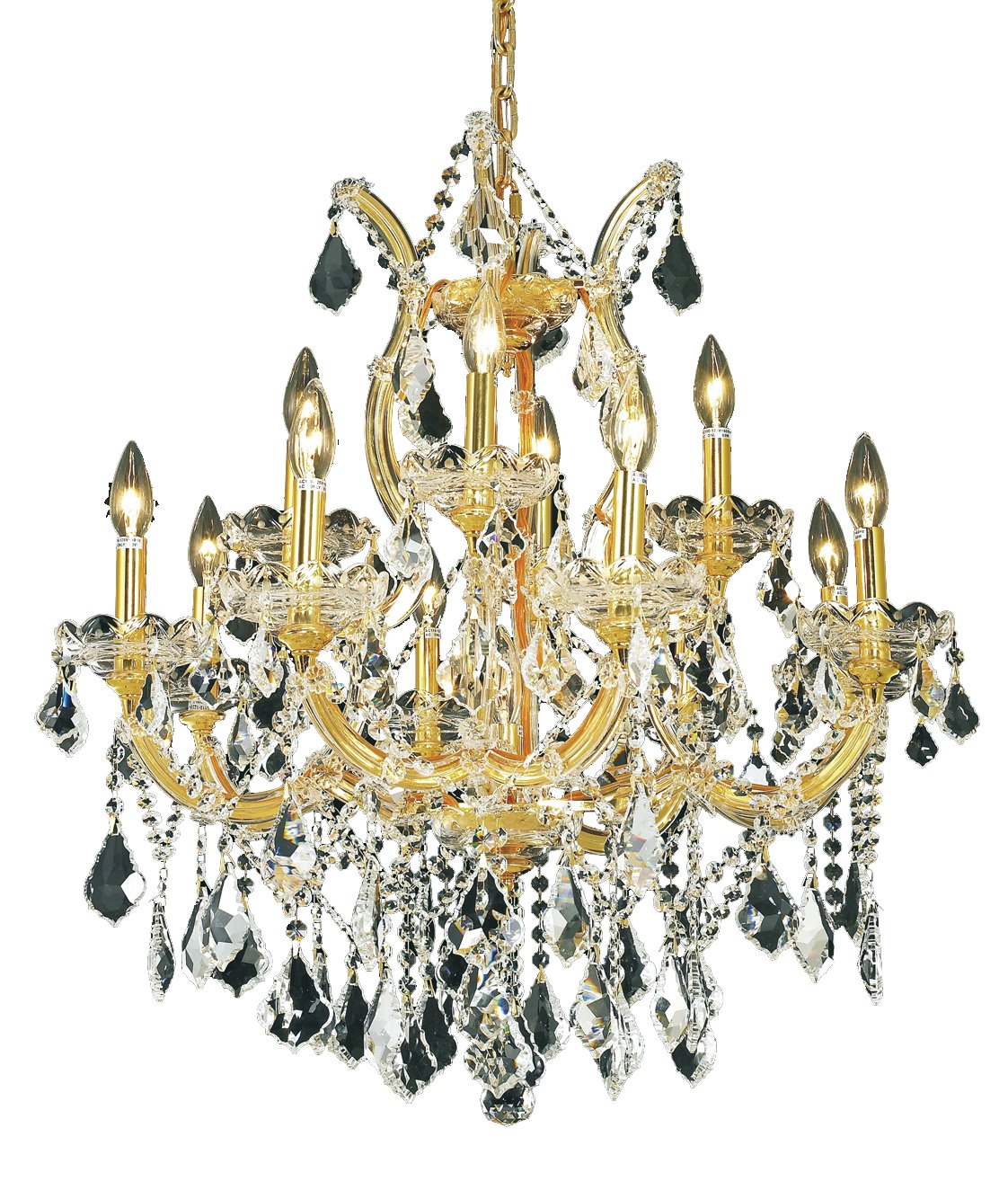 Elegant Lighting 2800D27G-Rc 27 Dia X 26 H In Maria Theresa Collection Hanging Fixture - Royal Cut- Gold Finish