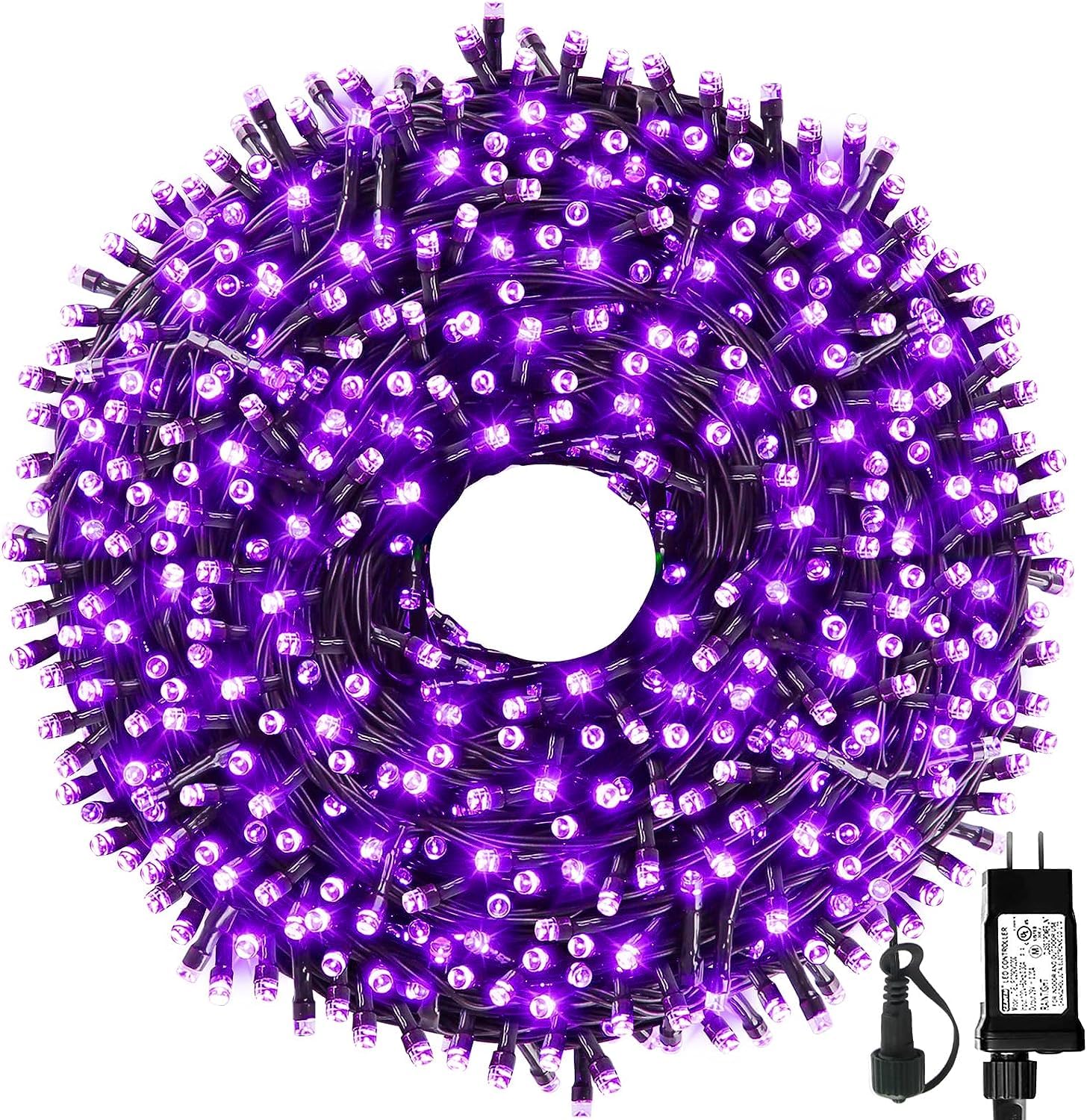 MZD8391 Christmas String Lights 105FT 300LED 8 Modes Indoor Outdoor Purple QL300AE