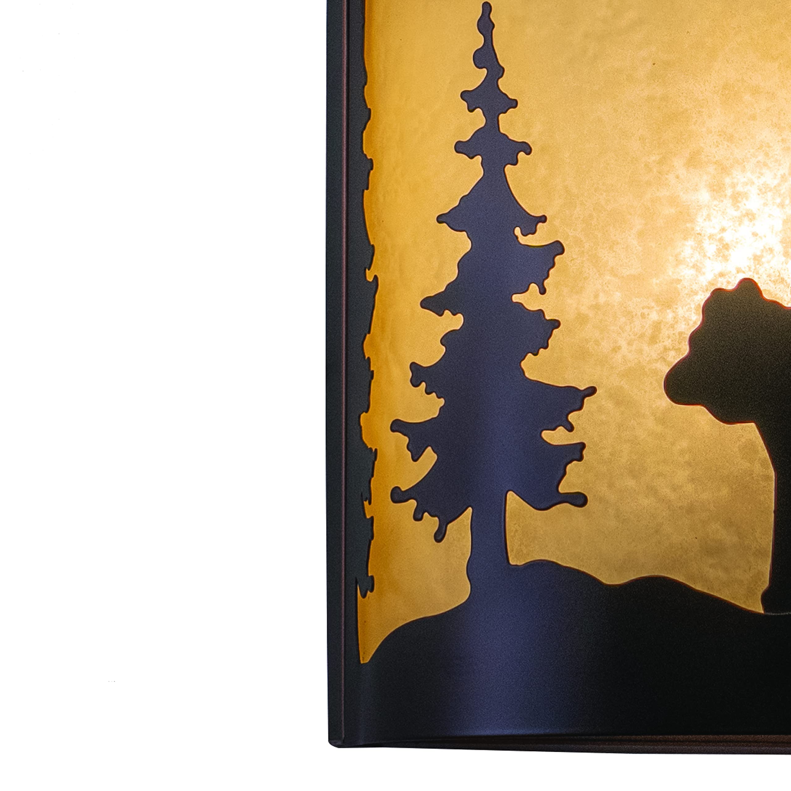VAXCEL Wall Sconce, Rustic Bear Tree Design, Alloy Steel, Model WS55708BBZ, Bronze Color