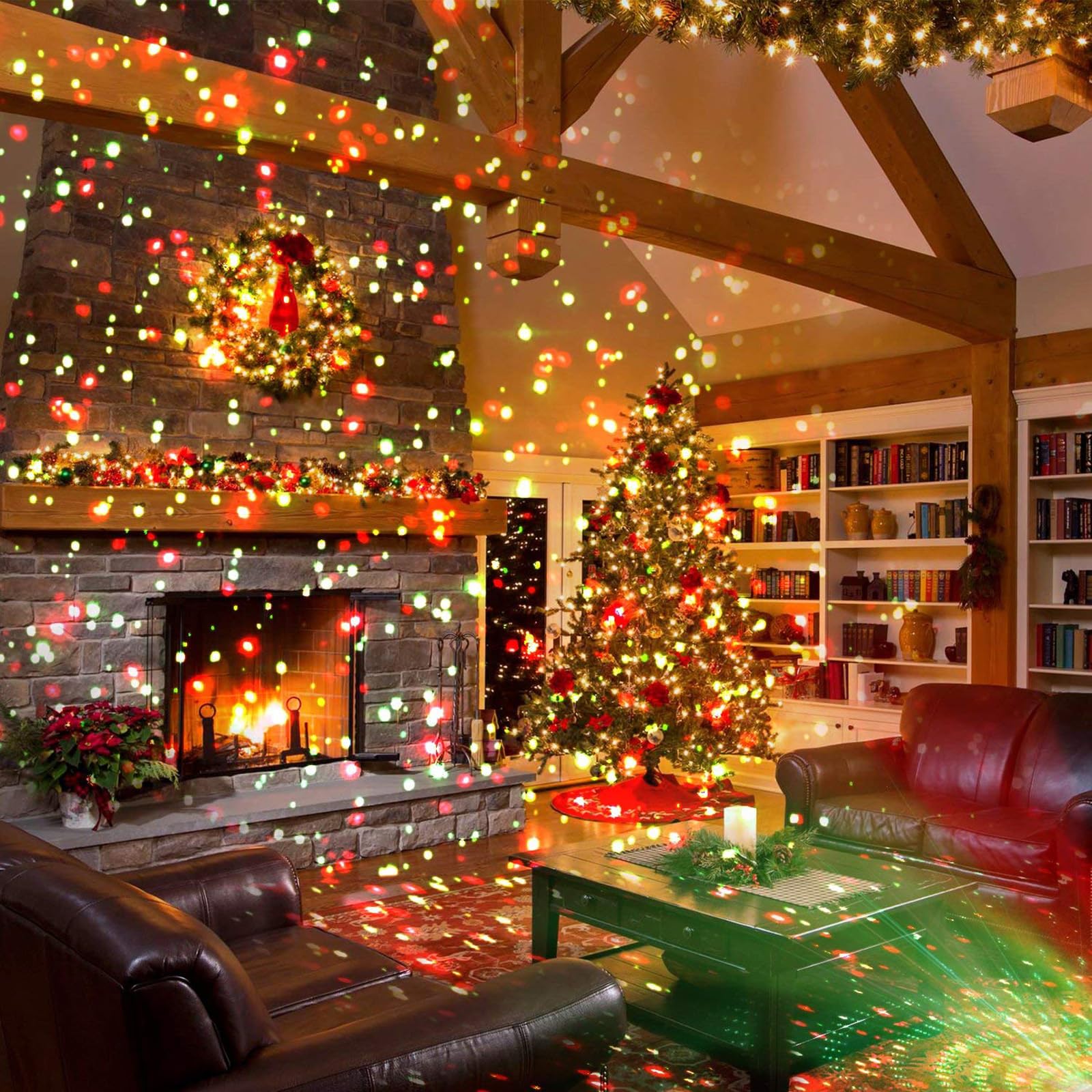 Christmas Laser Light Projector Red And Green Star Laser Lights Show With Timer For Outdoor Decorations Waterproof Landscape Lig