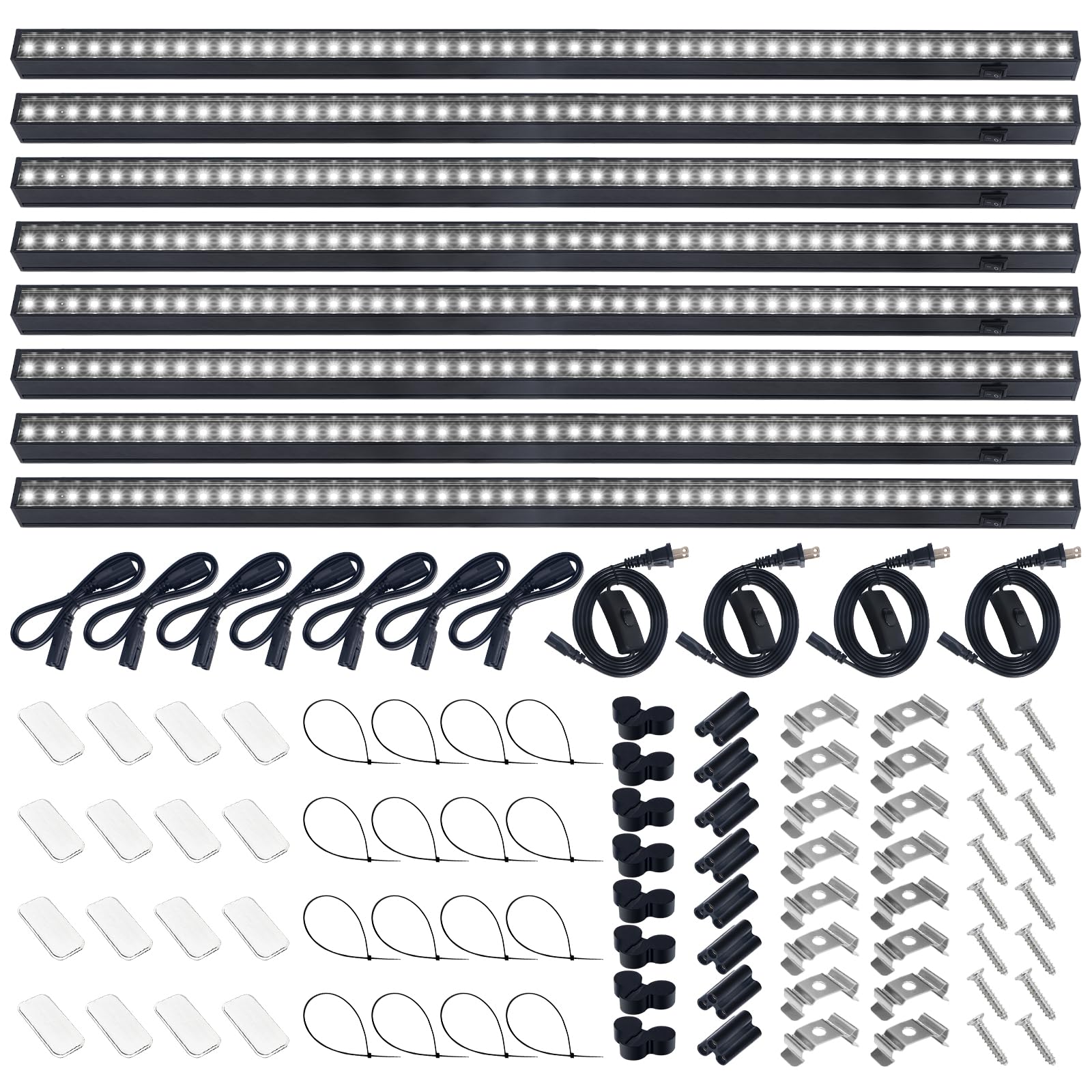 Barrina T5 Grow Lights for Indoor Plants, 80W Full Spectrum LED Lamp, 2FT Black Cover, 8 Pack, Plug and Play