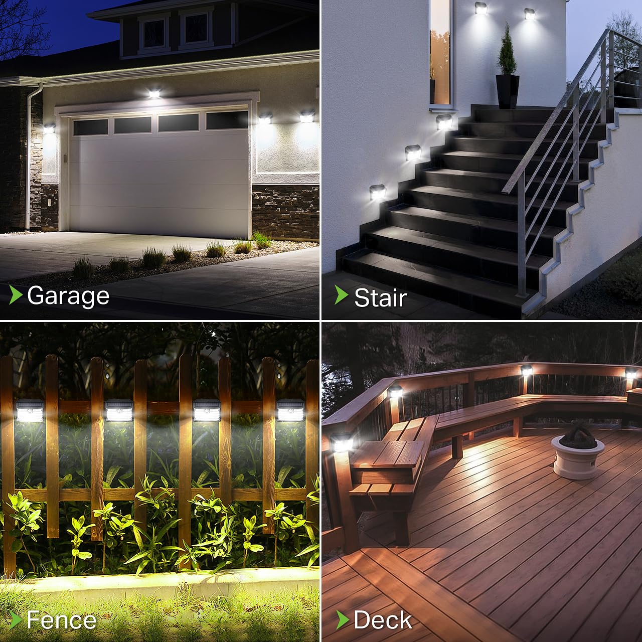 Claoner Solar Lights Outdoor 126 Led Wireless Motion Sensor 4 Pack Ip65 Waterproof Cool White Sl124Ab-Us