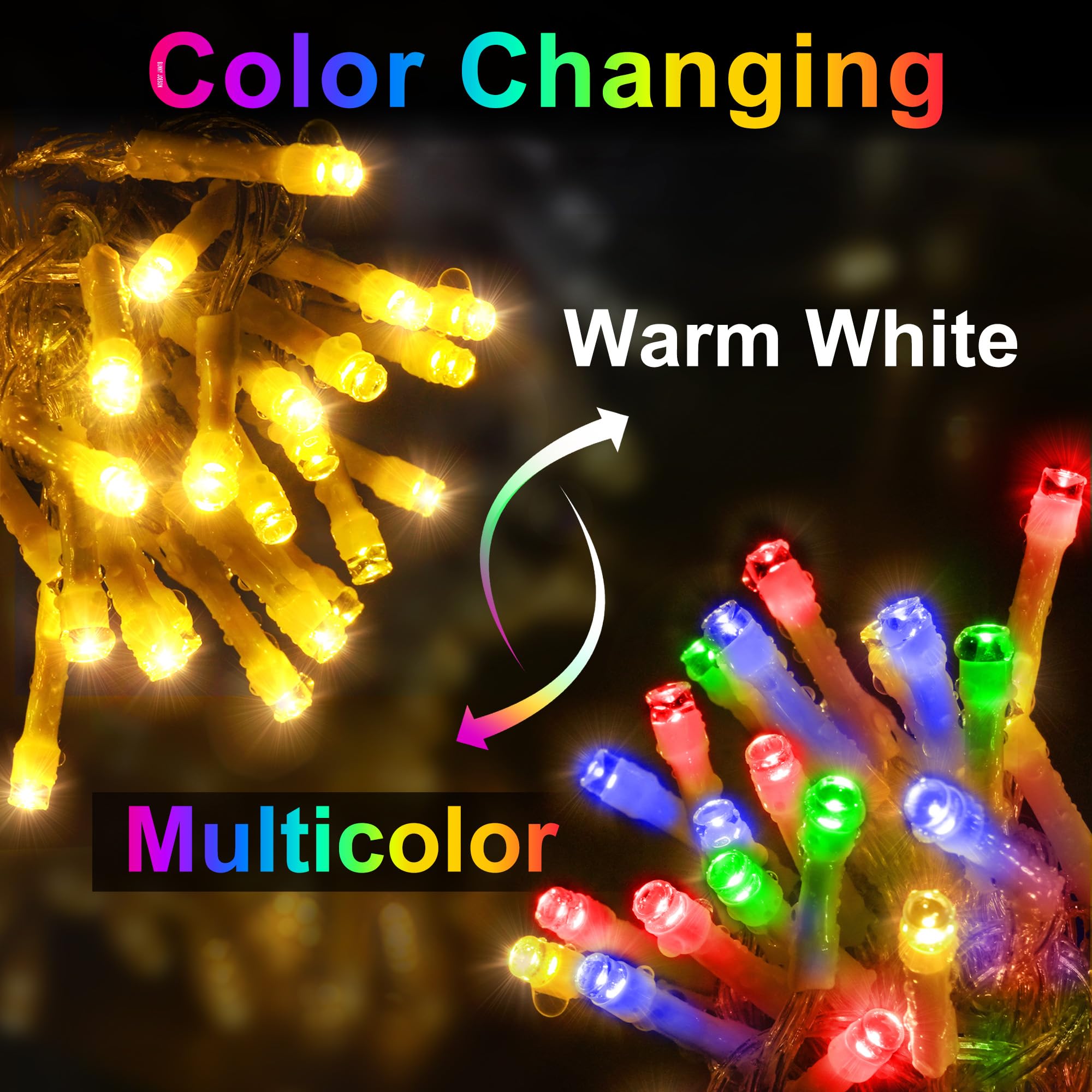 KNONEW Christmas Lights 1000 LED 403ft Color Changing String Lights with Remote, Warm White to Multicolor