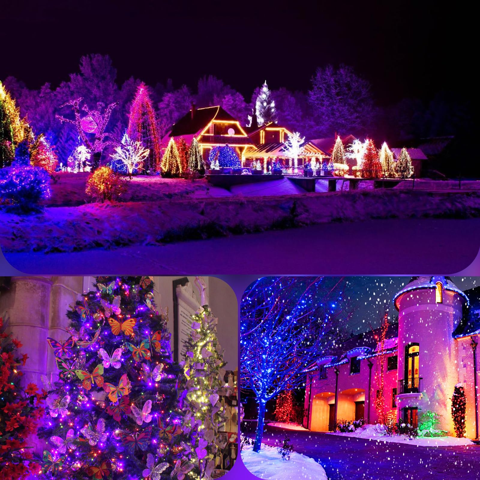 4 Pack Waterproof Black Lights, Ip66 15W Led Blacklight Halloween Outdoor Spotlight With On/Off Switch + Plug + Metal Stakes For