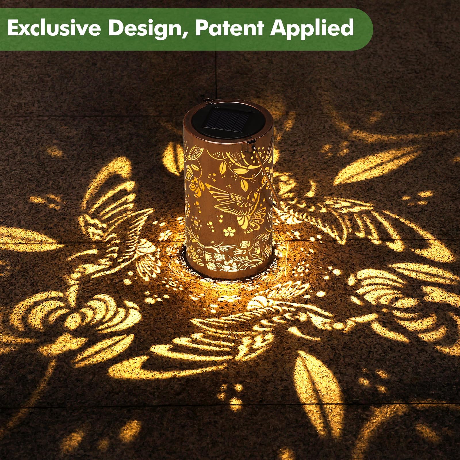 Fabuday Hummingbird Outdoor Solar Lantern Waterproof - Hanging Solar Power Lights Led For Outside, Garden Decor For Patio, Porch