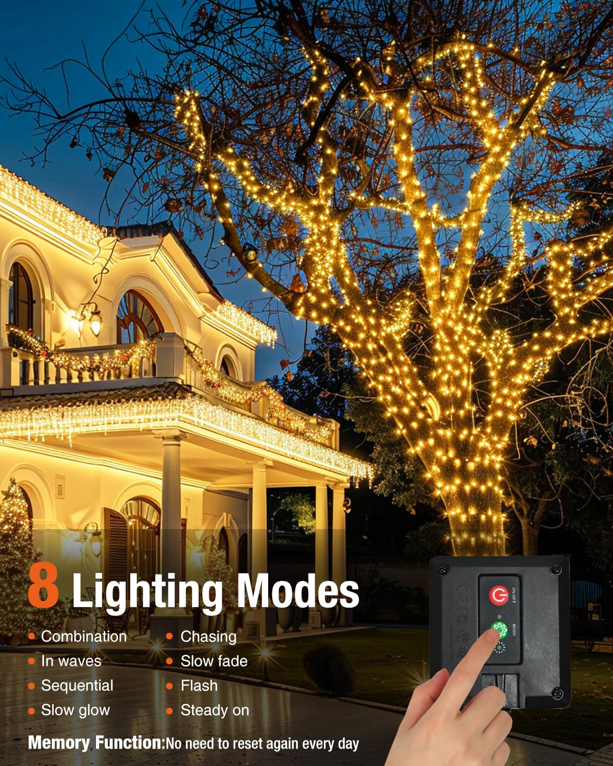 Bitjam 6 Pack Solar Fairy Lights For Outside Waterproof  Total 147Ft 450Led Solar String Lights Outdoor 8 Modes Solar Twinkle Lights For Garden Yard Christmas Tree Wedding Party Decor  Warm White