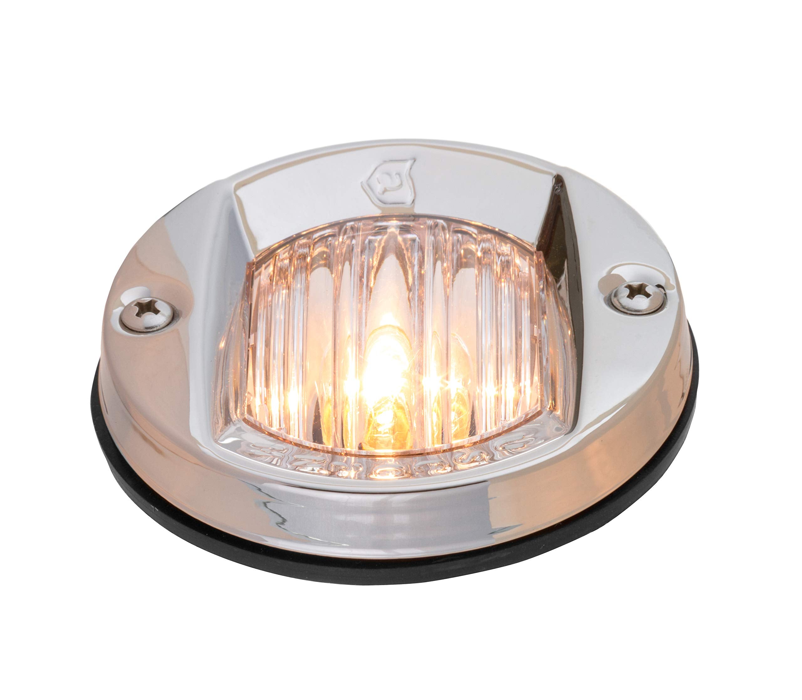 Attwood Round Incandescent Marine Boat Transom Light, 3-Inch, 7.5-Watt, Silver, Model 6356D7, One Size