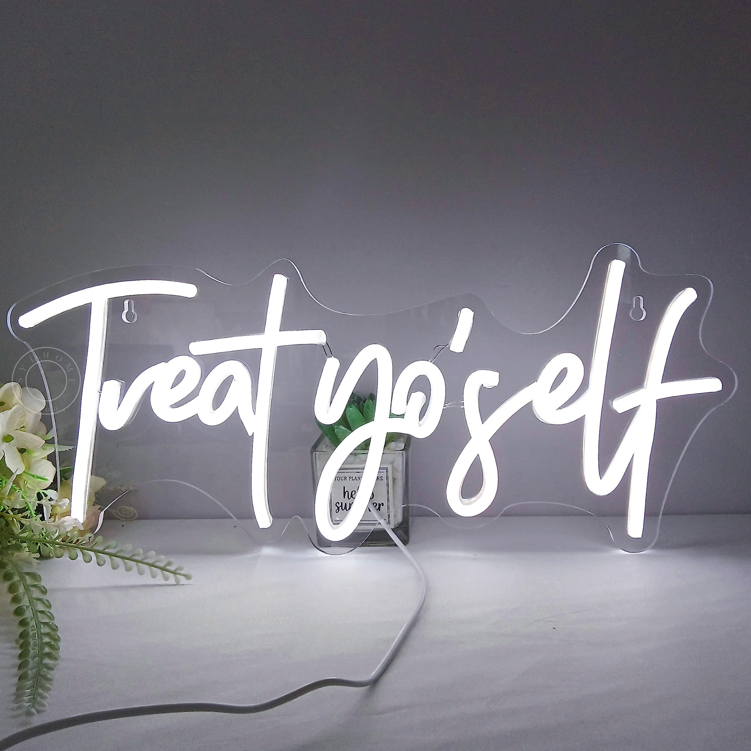 SYLHOME LED Neon Light Sign - Acrylic Wall Decor for Bedroom, Kids Room, Living Room - Cold White - 16.54in x 7.1in