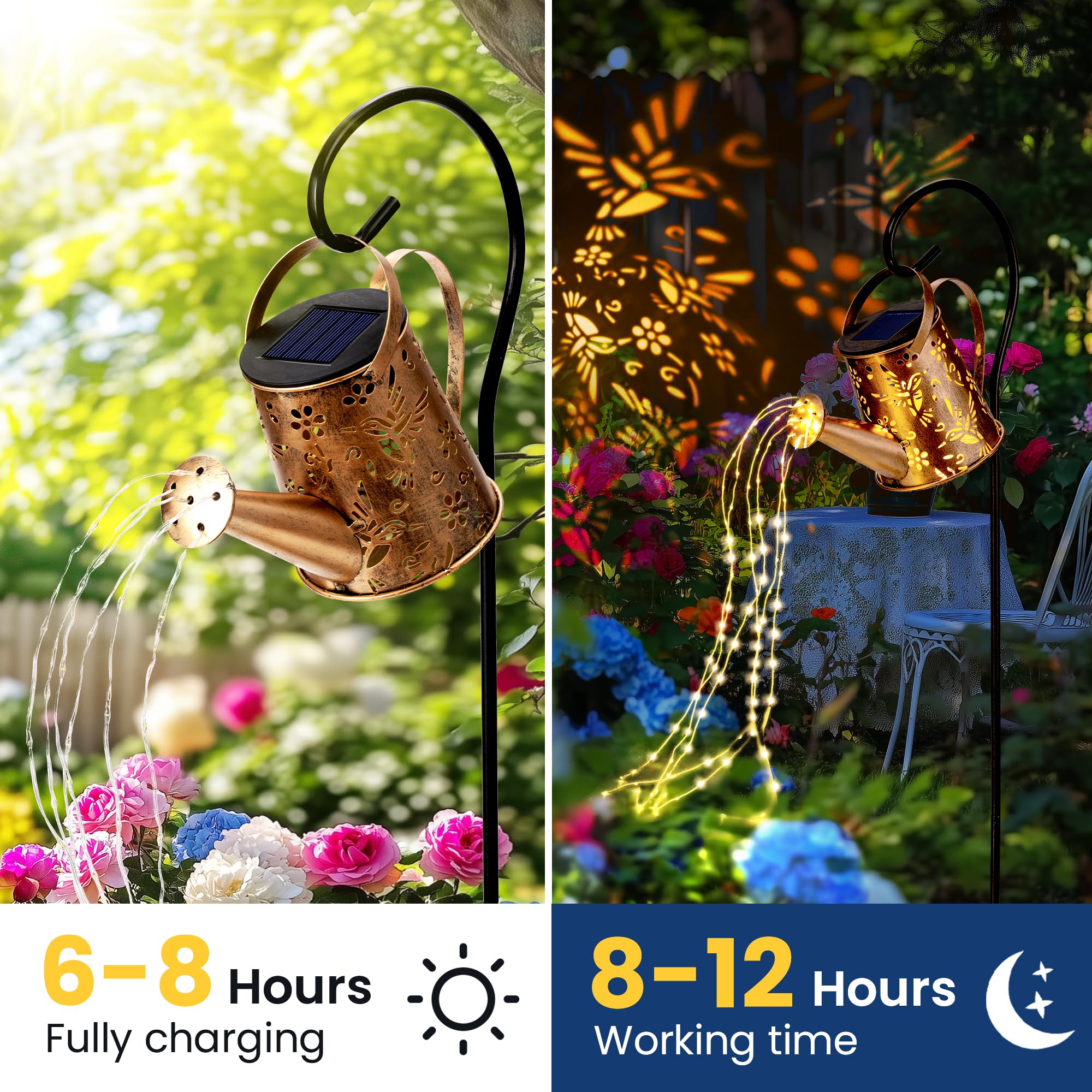 Patiopia Solar Lights Outdoor Garden Decor  Solar Lanterns Watering Can Lights Gardening Gifts For Mom Women Grandma Birthday  Hanging Lights Outdoor Decoration For Yard Porch Patio Backyard