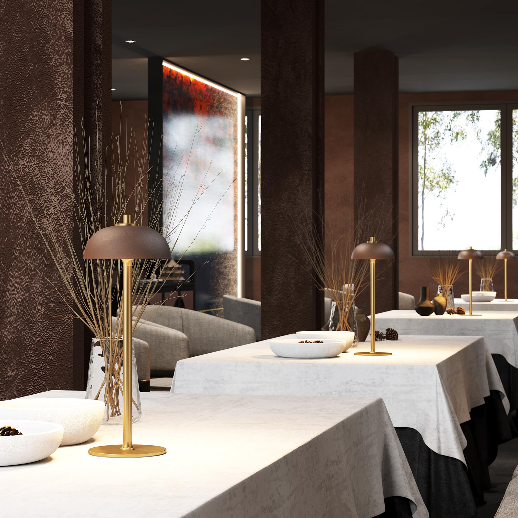 Jonemo Rechargeable Cordless Table Lamp - 5000Mah Battery Powered Lamp, 3 Color Modes Stepless Dimming Led Table Light With Memo