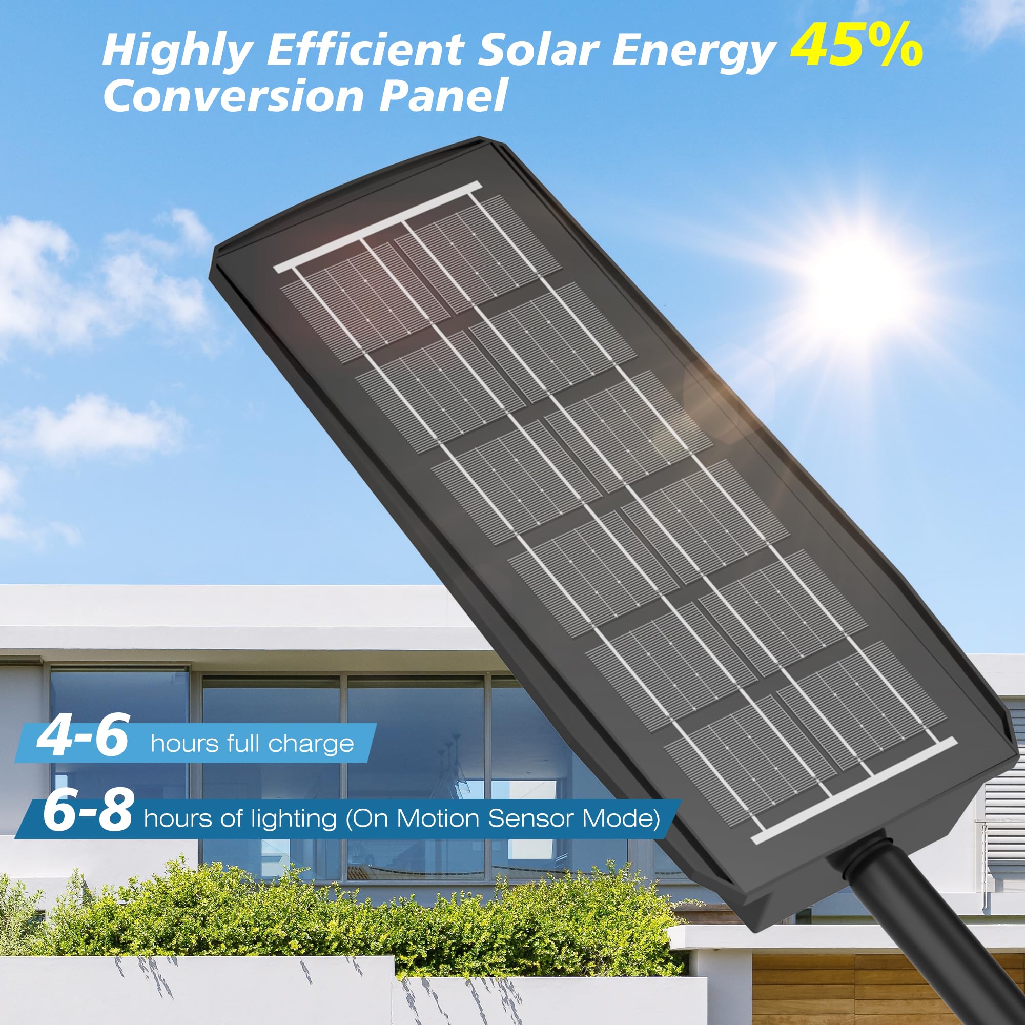 OKPRO Solar Lights Outdoor 320° Motion Sensor IP66 Waterproof 4-Pack Black Metal Model OK-XY120-4