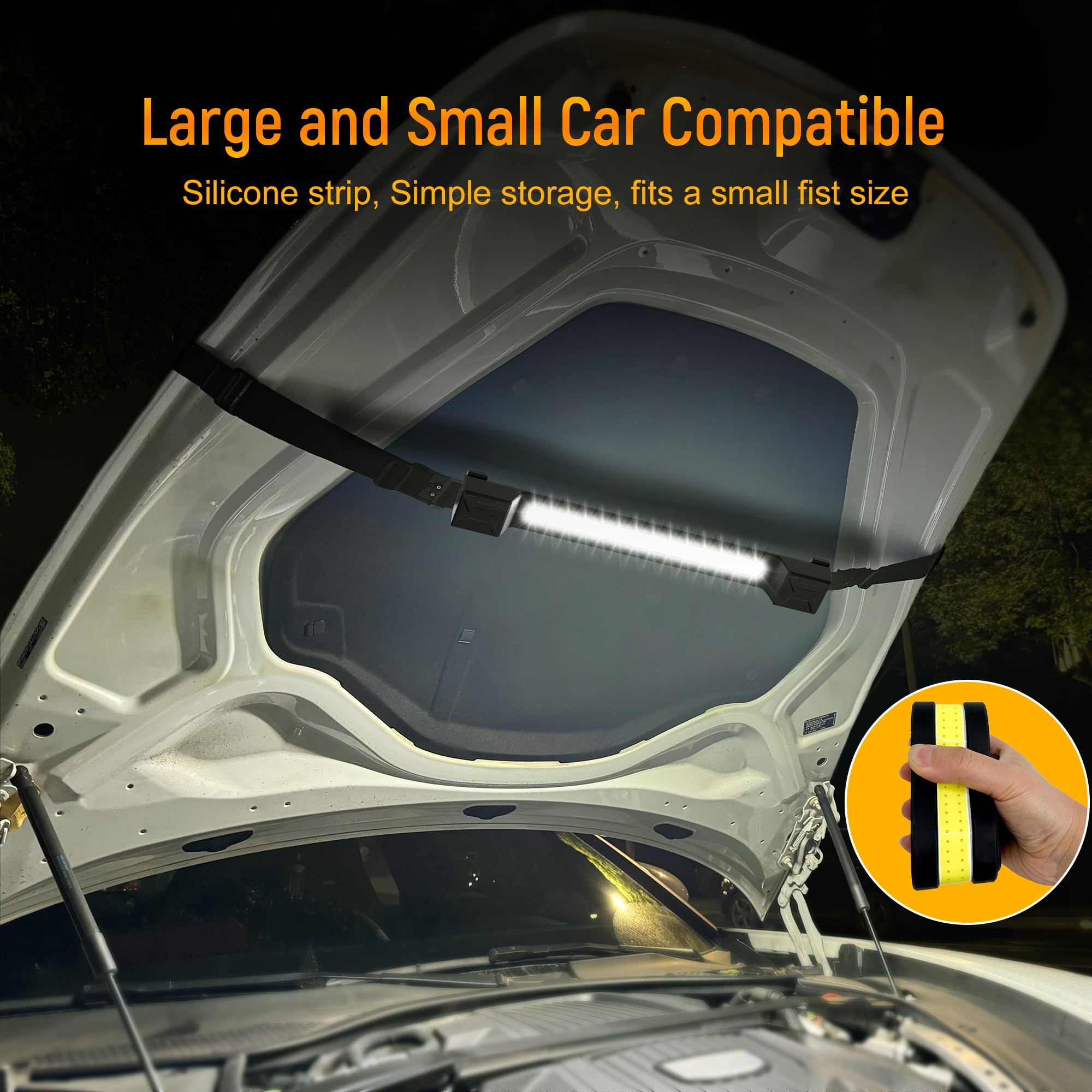 Clakap Underhood Work Light, 2600Lm High Bright 5000Mah Rechargeable Magnetic Led Work Lights For Mechanics, Automotive Under Ho