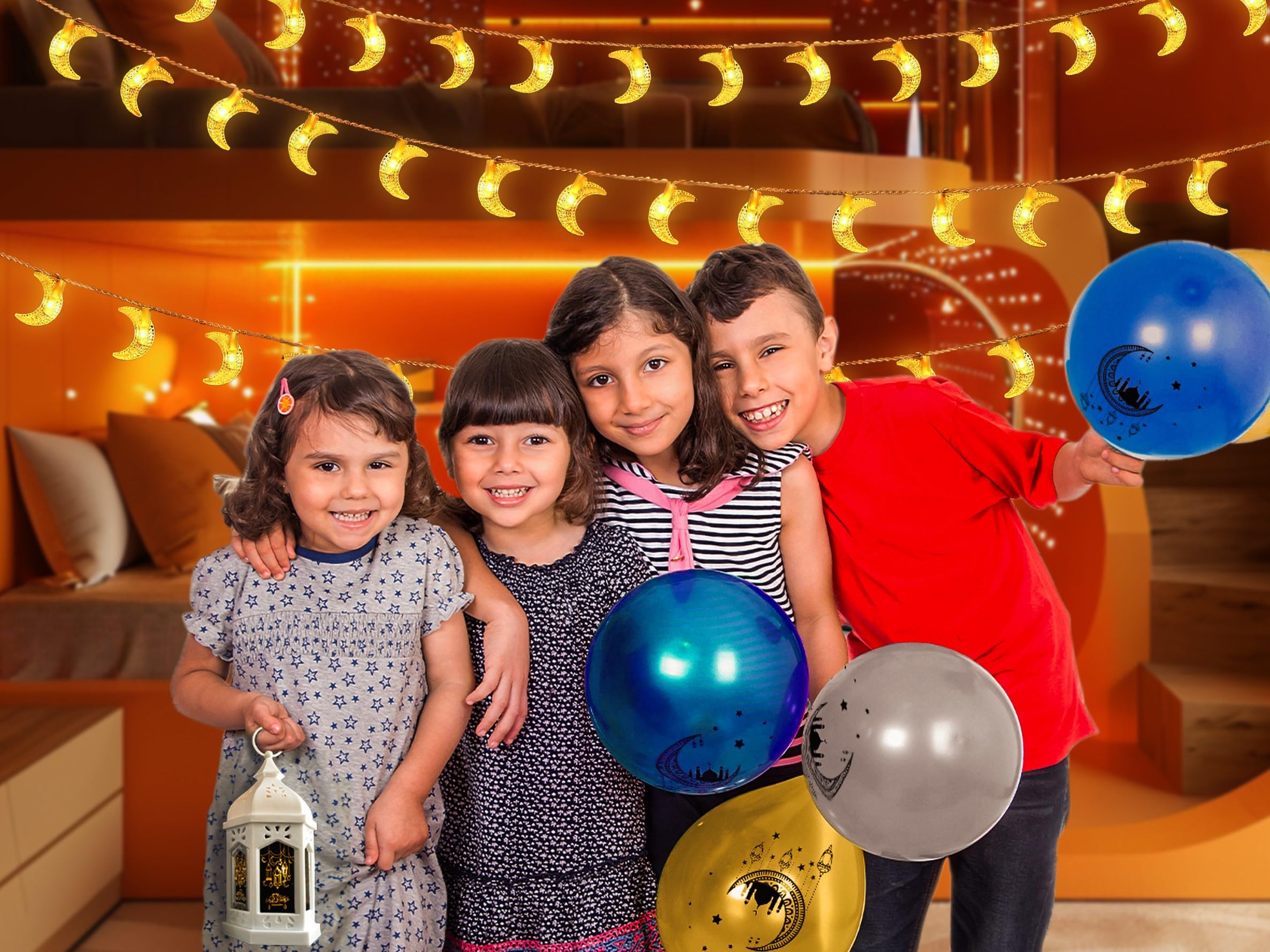 OLEEK Ramadan String Lights - Warm White LED Decorations for Home 2025 - Perfect for Kids & Ramadan Gifts