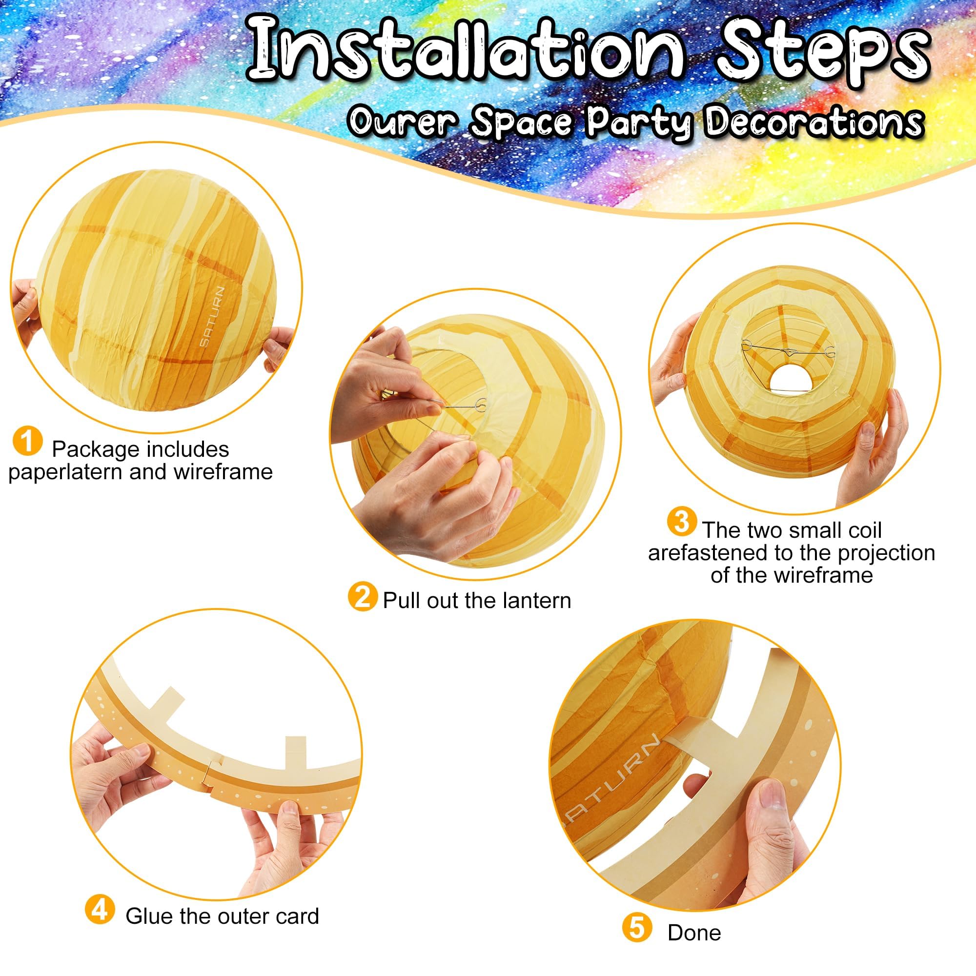 Space Planet Paper Lanterns 12 In Solar System Hanging Decor Out Of This World Outer Space Party Decorations For Kids Astronaut
