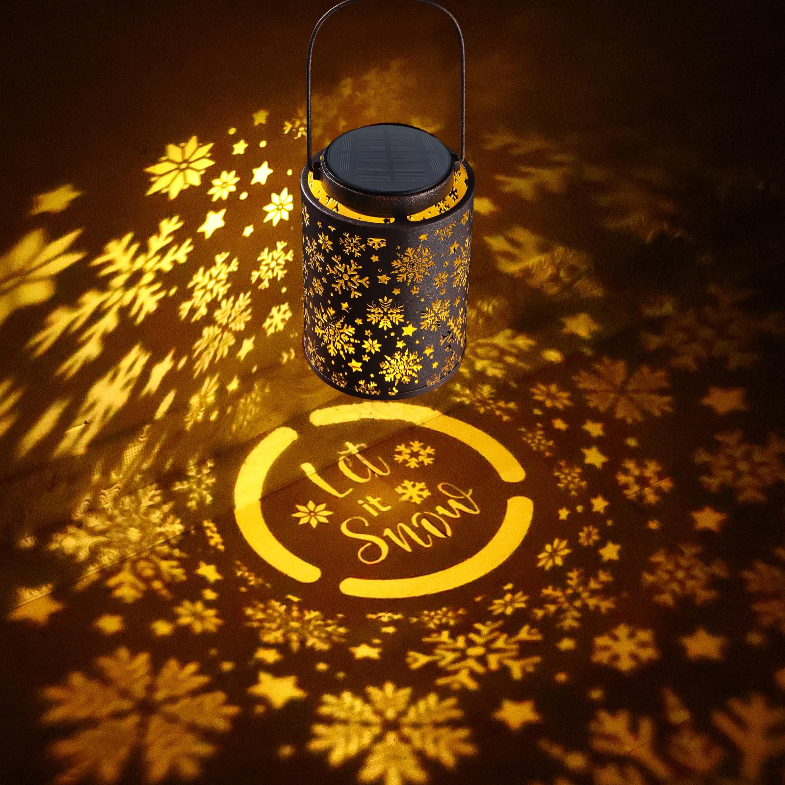 Chic Origins Christmas Solar Lanterns Outdoor Waterproof  Hanging Metal Snowflake Lights Outdoor Christmas Decoration For Garden  Pathway  Patio  Yard  Porch  Christmas Gifts For Women  Mom  Grandma