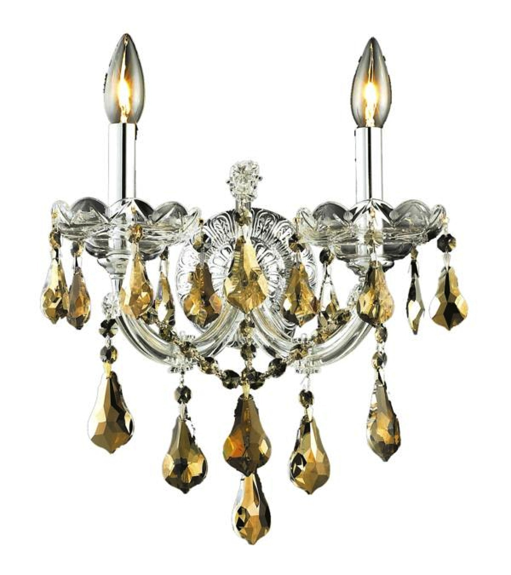 Elegant Lighting 2801W2c-gT-Rc 12 W x 12 H in Maria Theresa collection Wall Sconce - Royal cut- chrome Finish