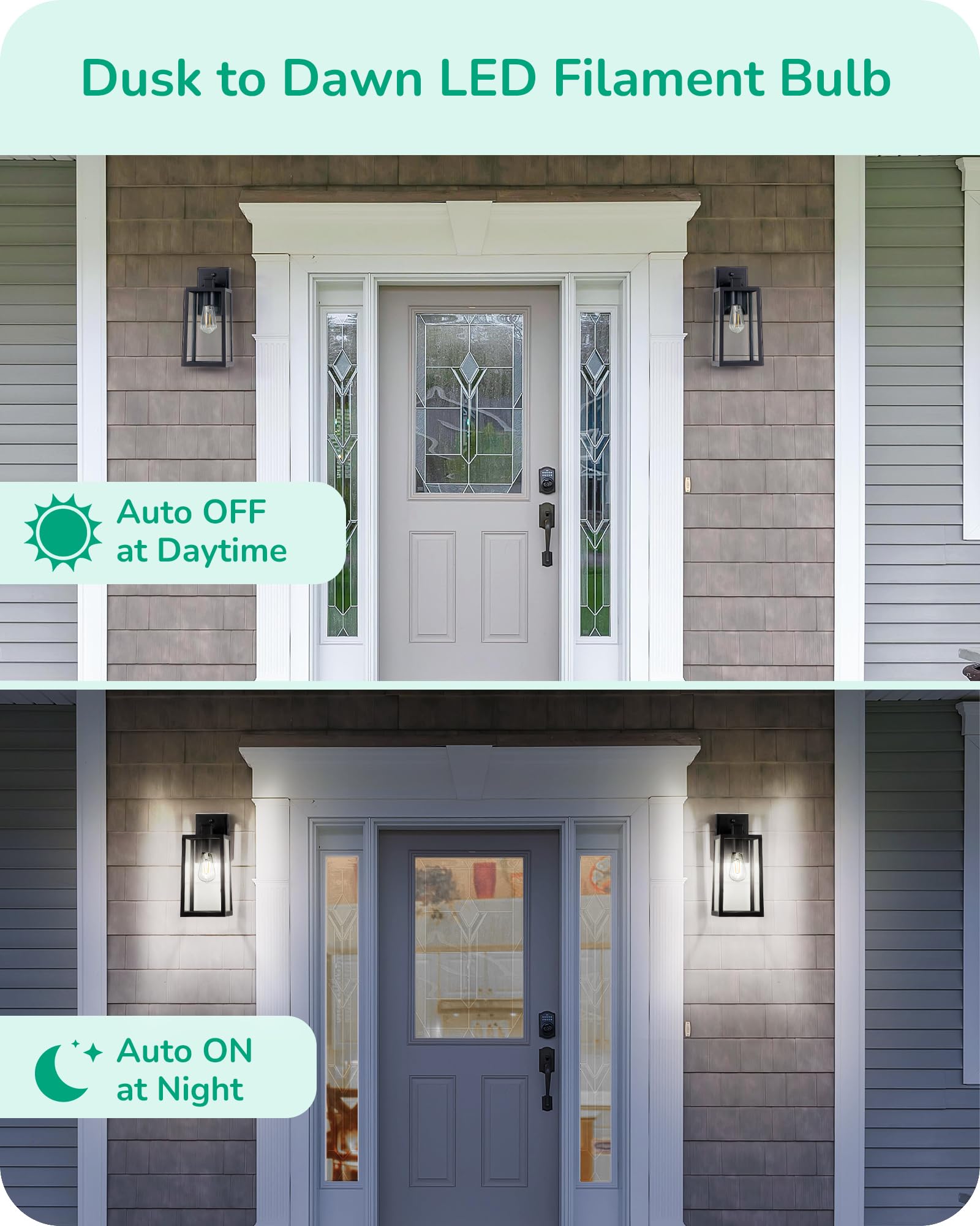 Edishine Dusk To Dawn Led Light Bulbs, 8W Equivalent 60W, Vintage Styled St64 Edison Bulbs 60 Watt Led, 700Lm Extra Bright 5000K