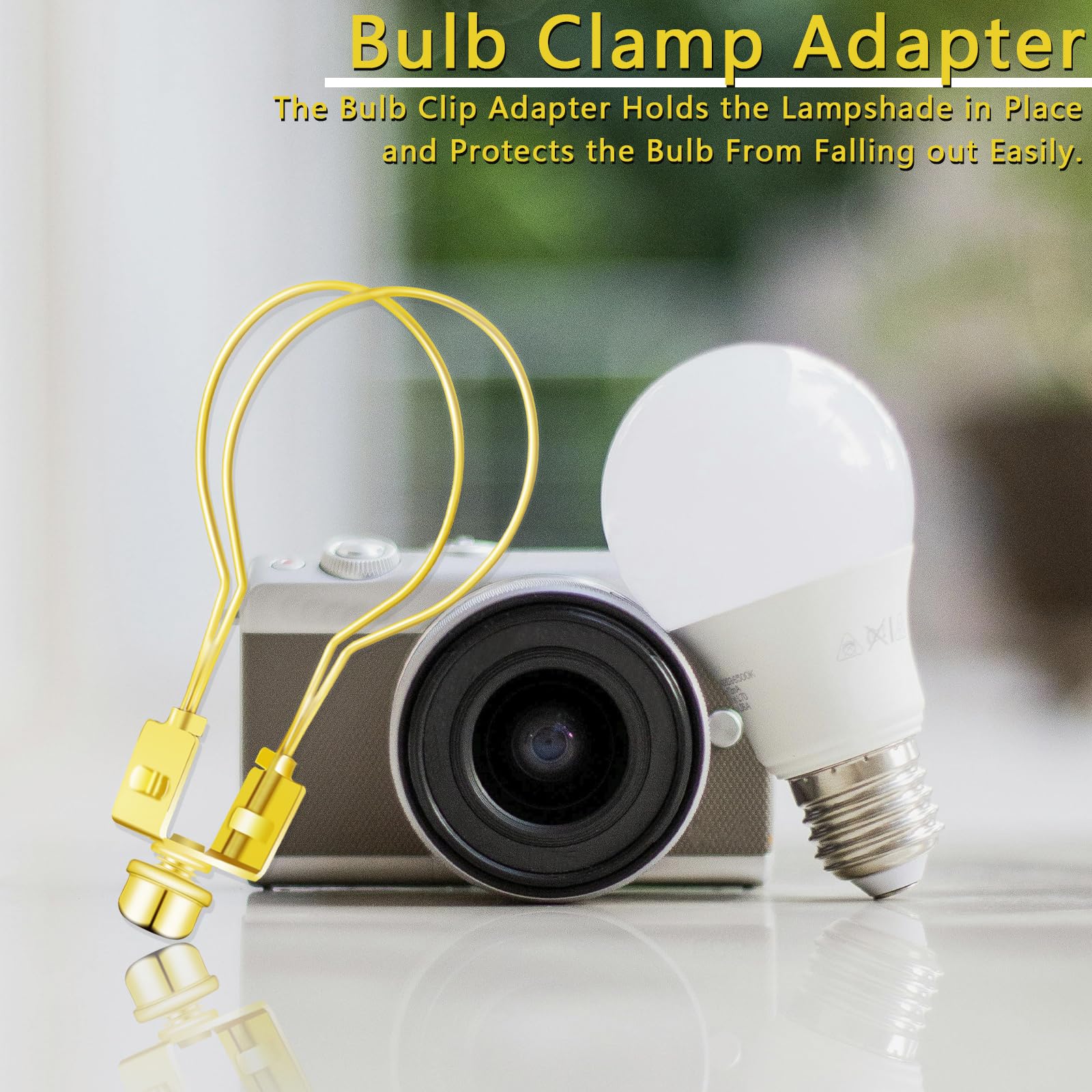 OXDFK 2 PCS Lamp Shade Clip Adapter Kit, Includes Finial & Levellers, Gold, Model OXDFK